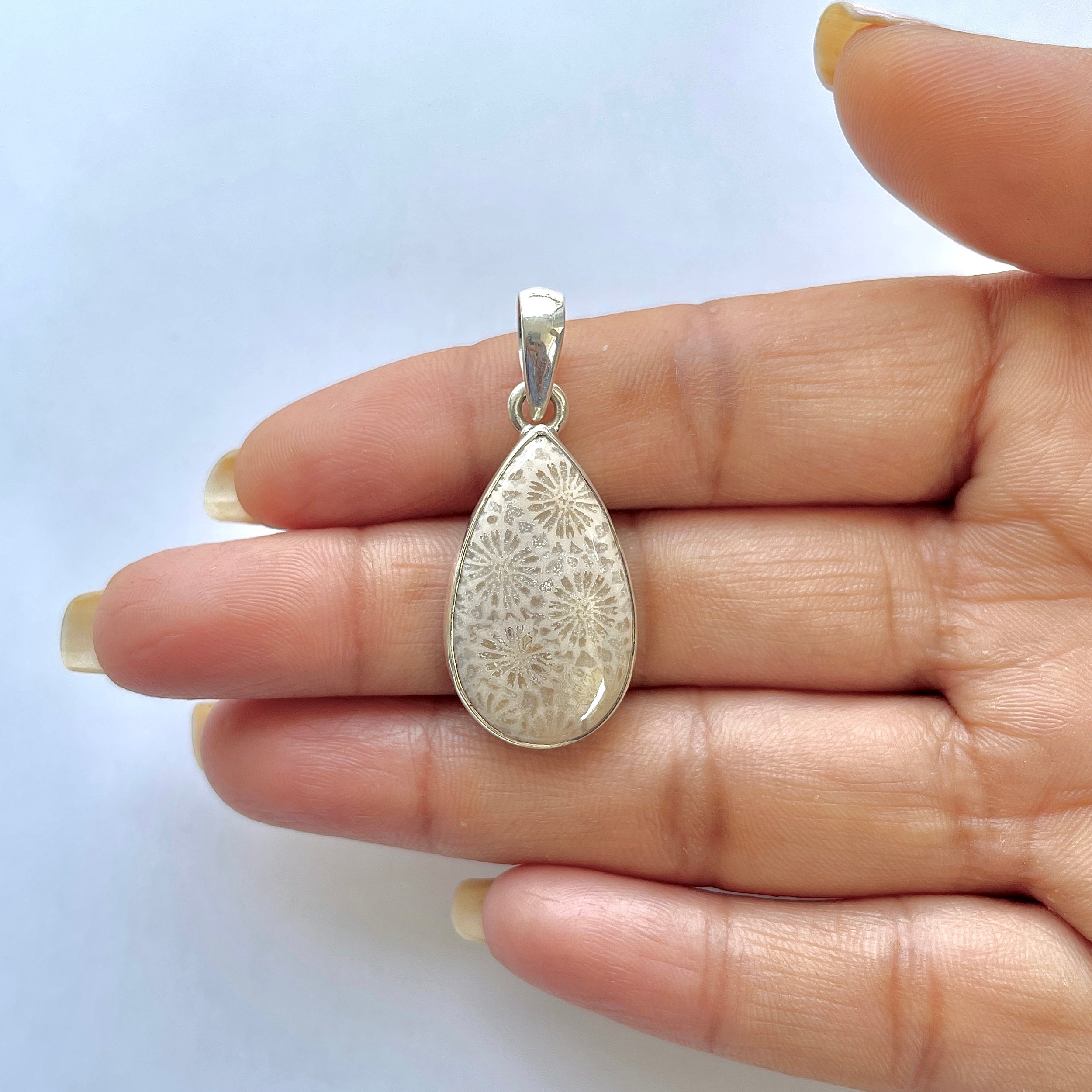 Fossilized Coral Pendant-(FSC-1-6)