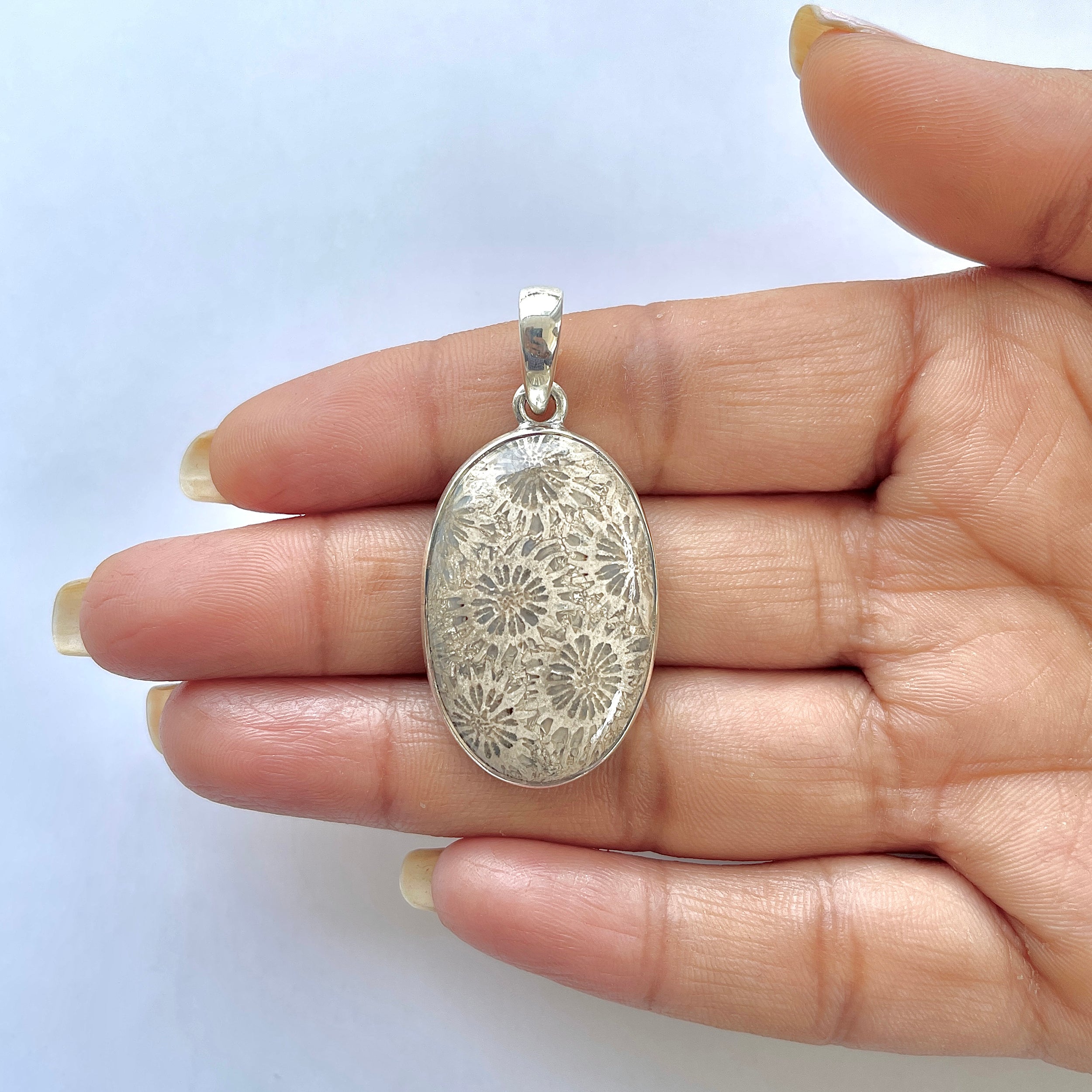 Fossilized Coral Pendant-(FSC-1-7)