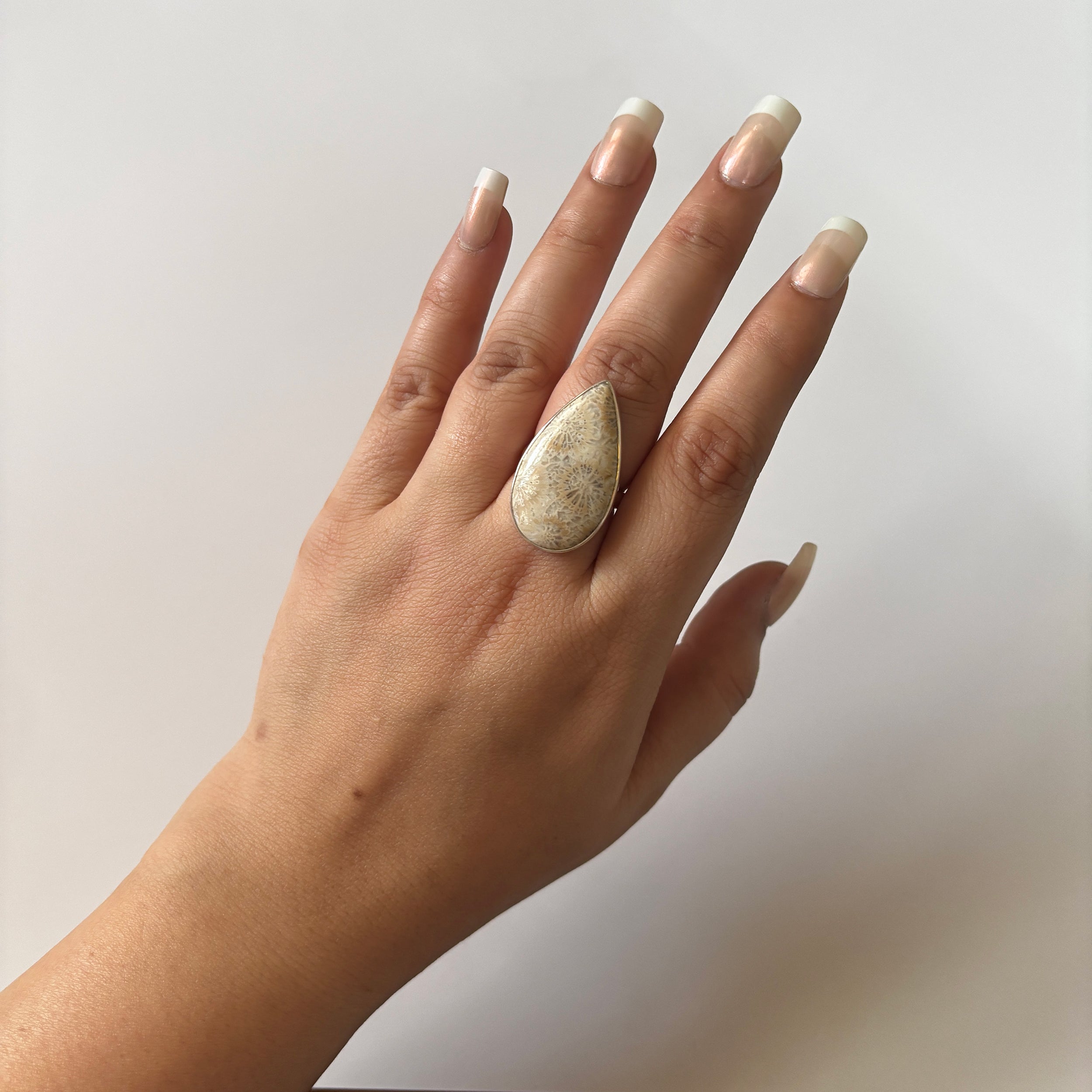 Fossilized Coral Ring-(FSC-2-10)