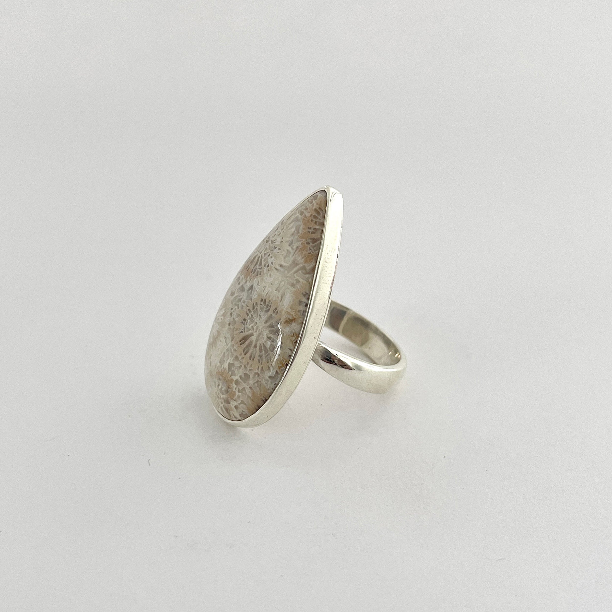 Fossilized Coral Ring-(FSC-2-10)