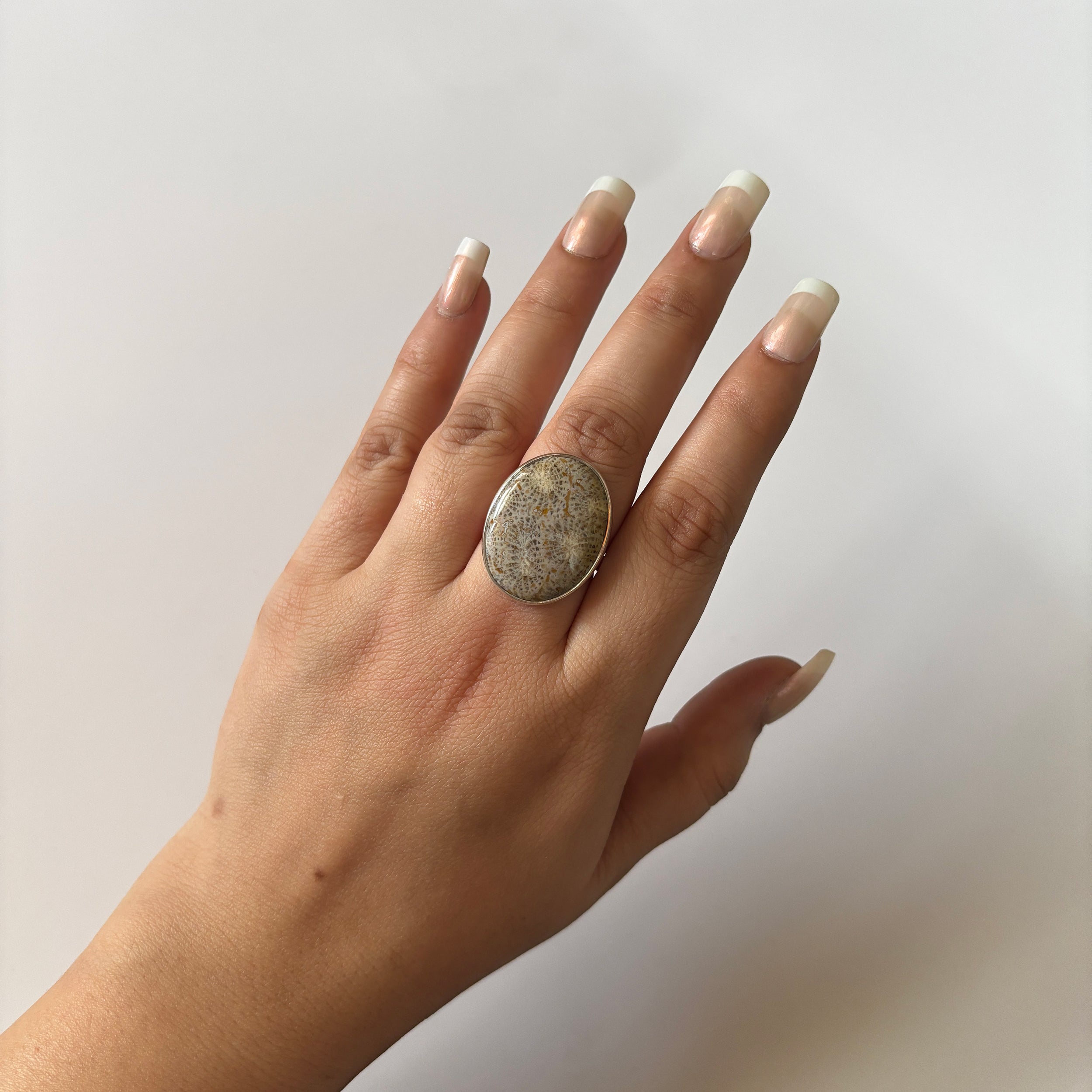 Fossilized Coral Ring-(FSC-2-13)
