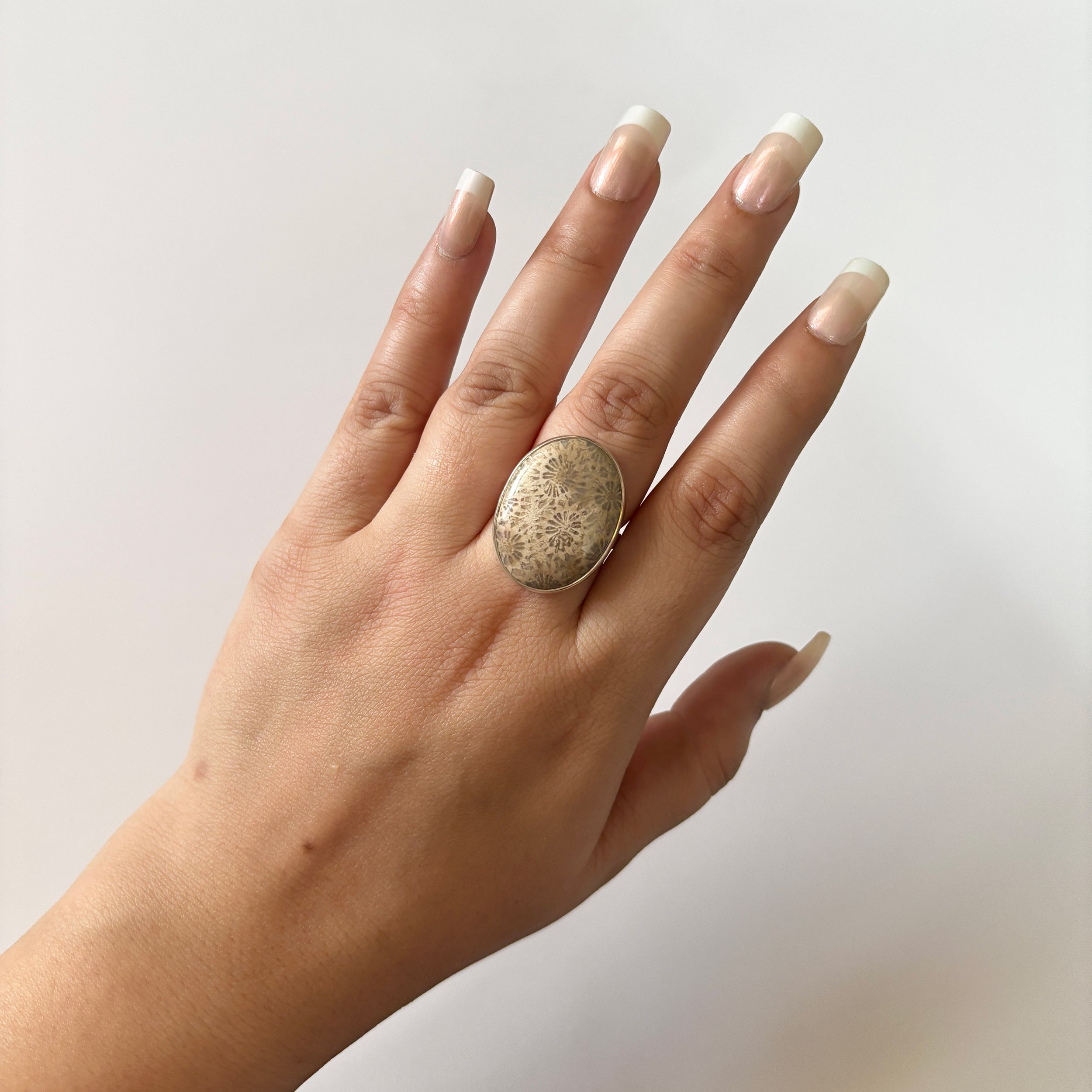 Fossilized Coral Ring-(FSC-2-17)