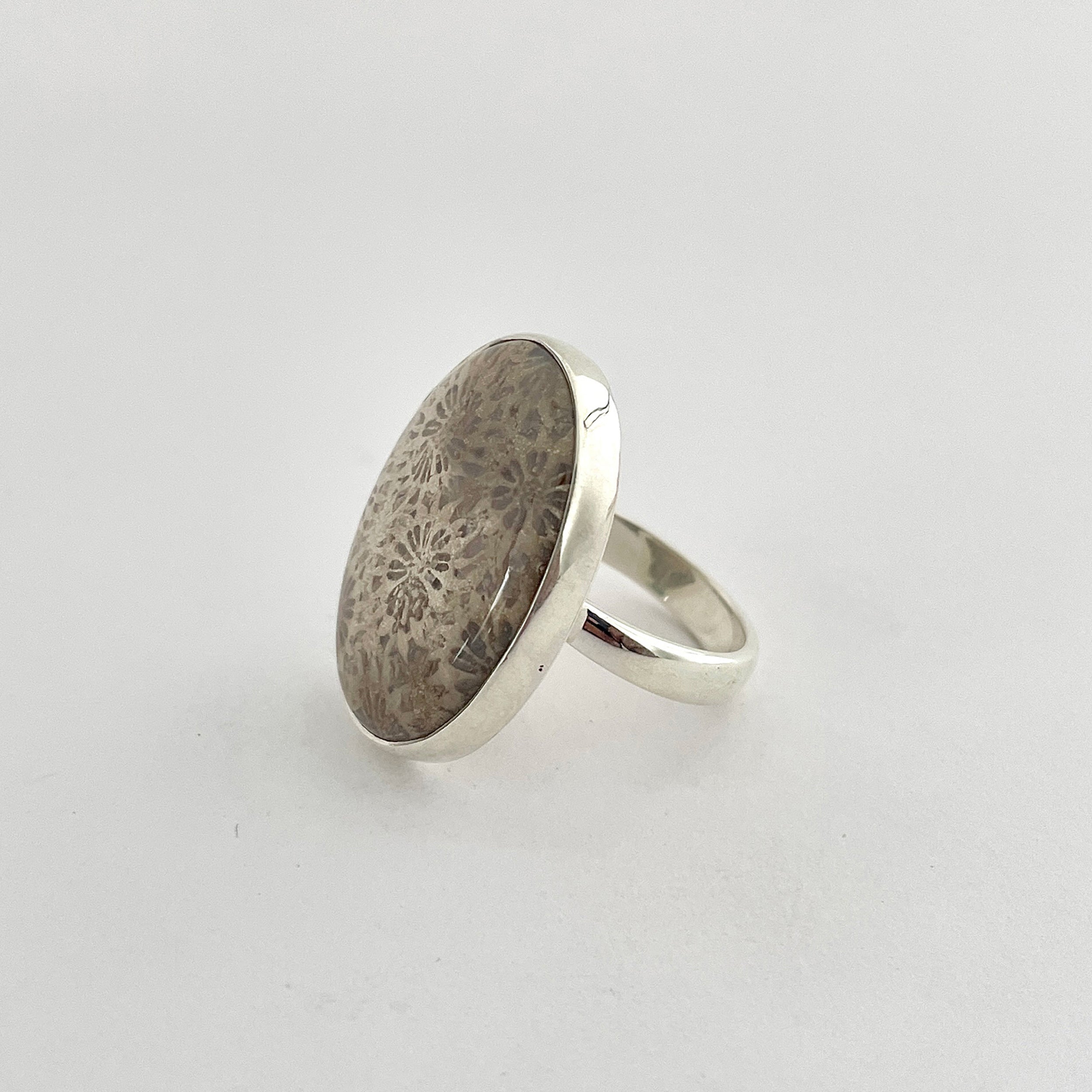 Fossilized Coral Ring-(FSC-2-17)