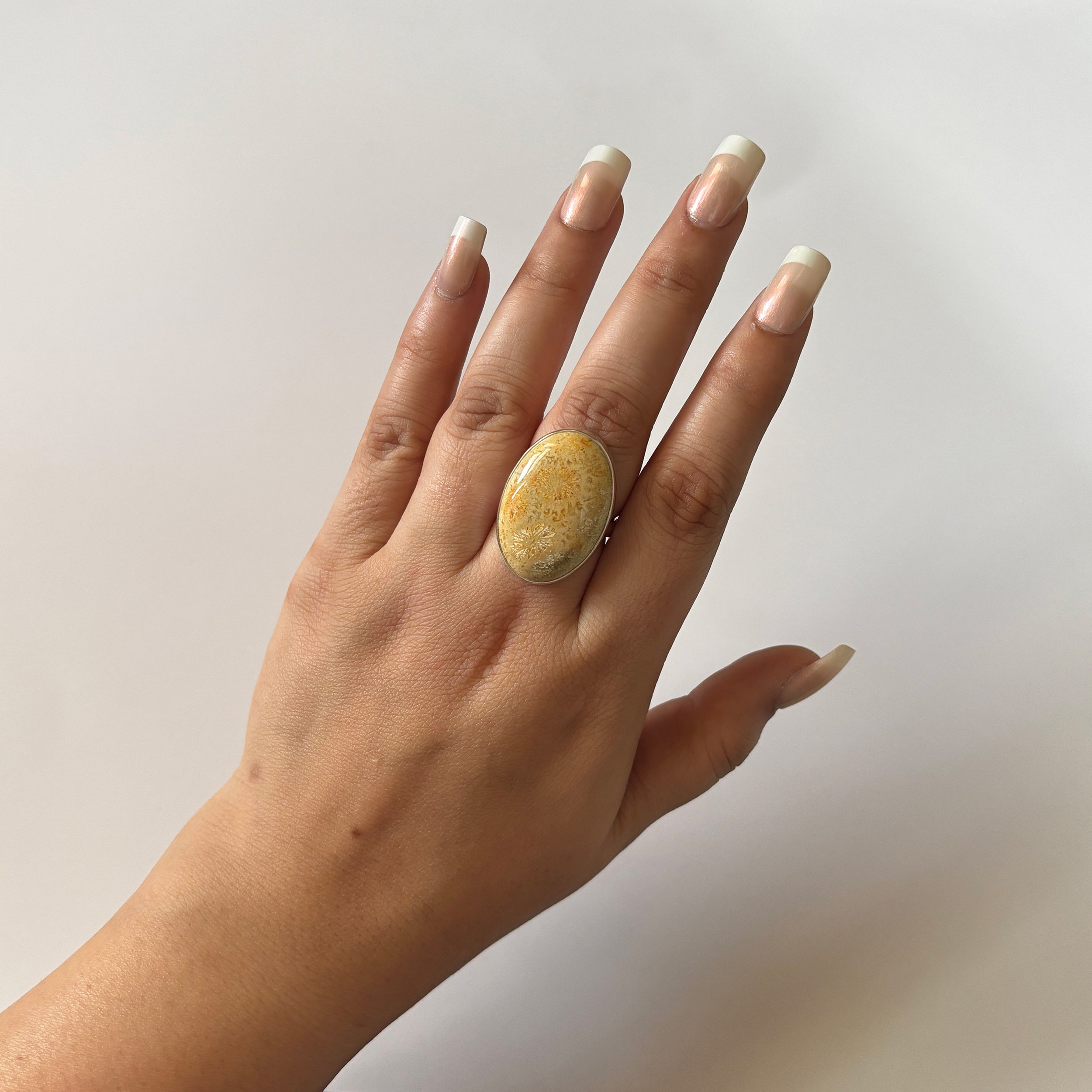 Fossilized Coral Ring-(FSC-2-3)
