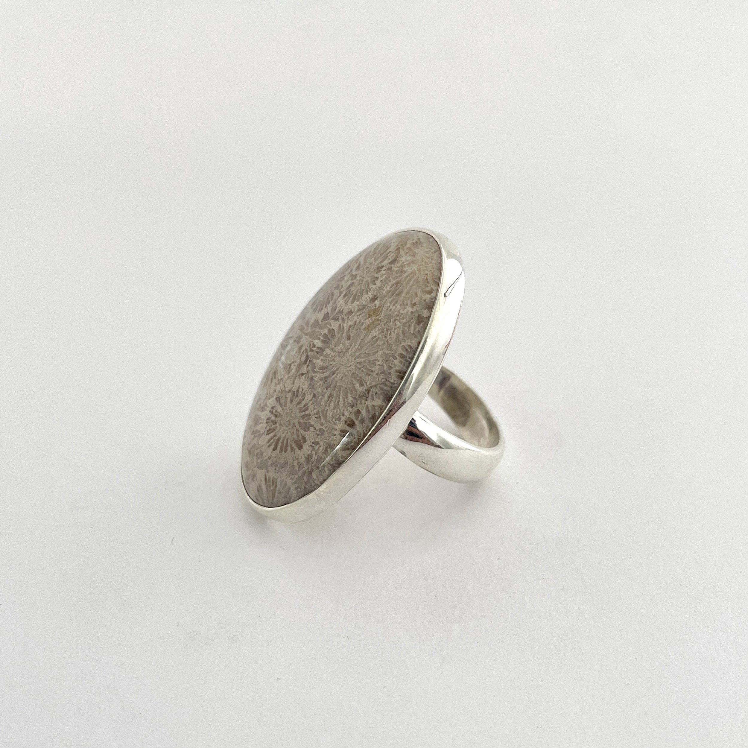 Fossilized Coral Ring-(FSC-2-5)