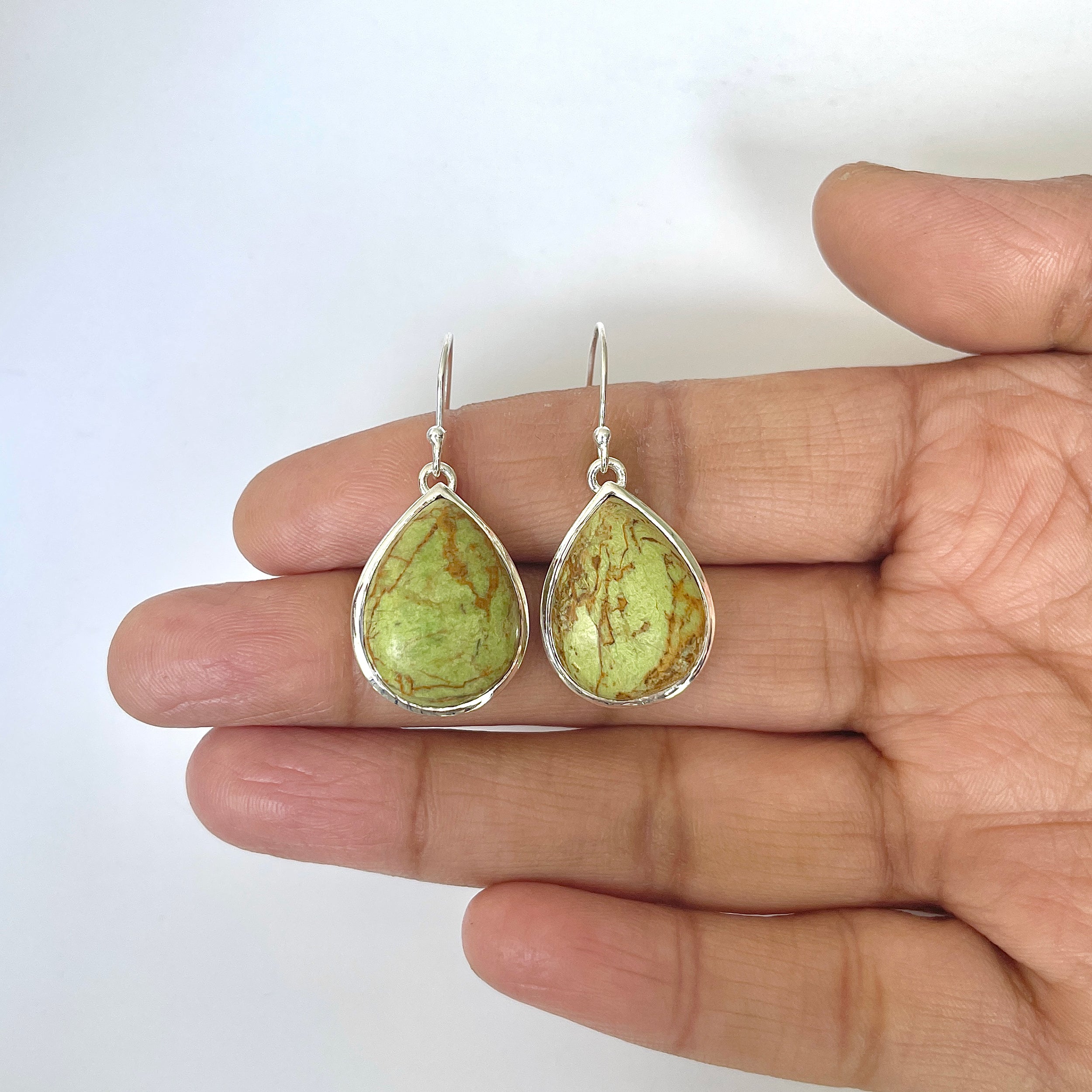 Gaspeite Earring-(GAS-3-1)