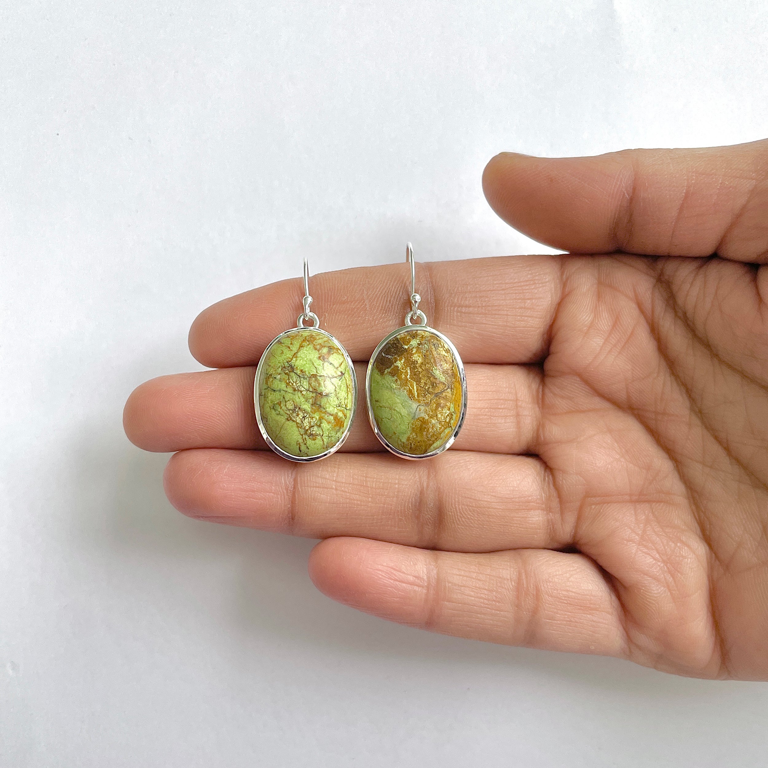 Gaspeite Earring-(GAS-3-2)