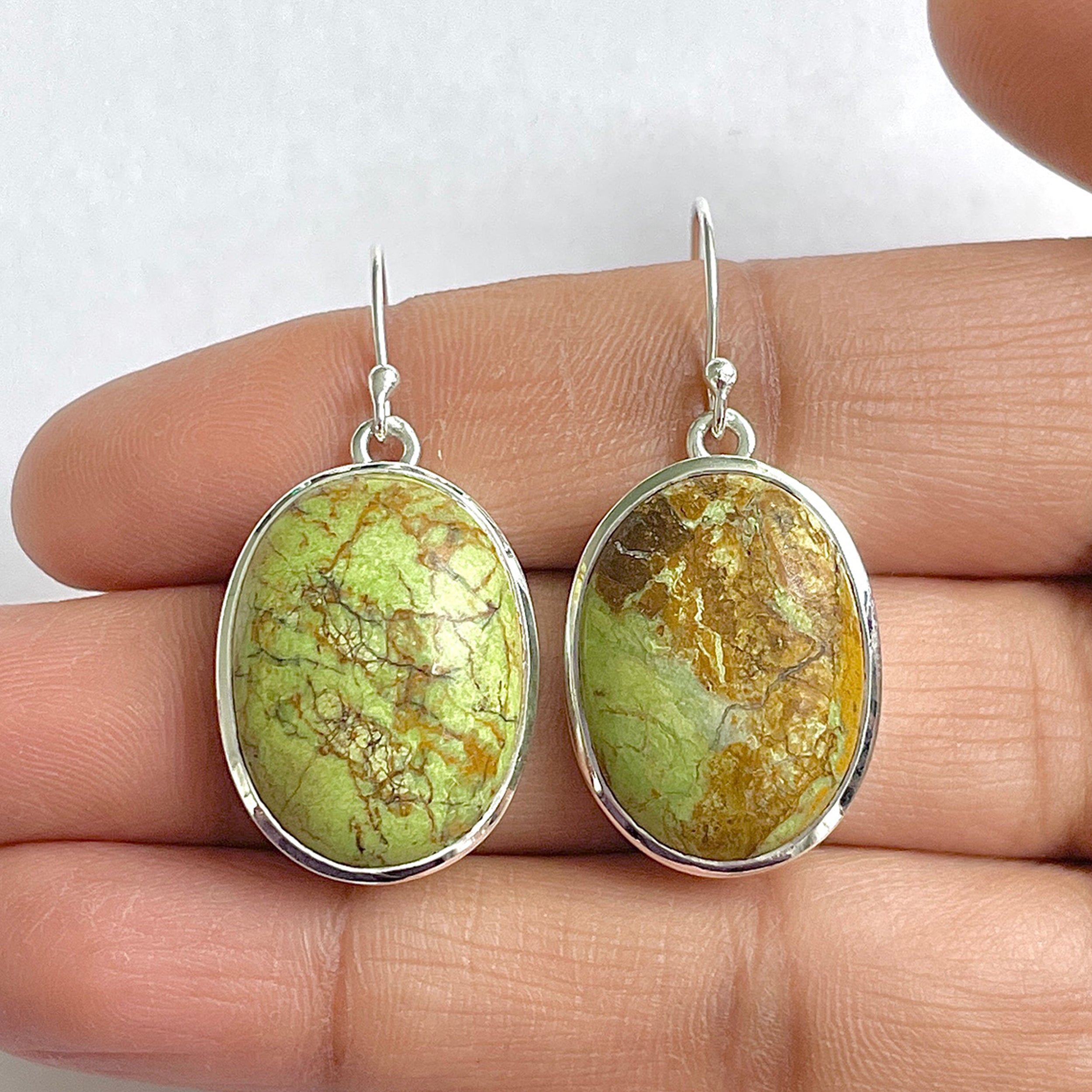 Gaspeite Earring-(GAS-3-2)