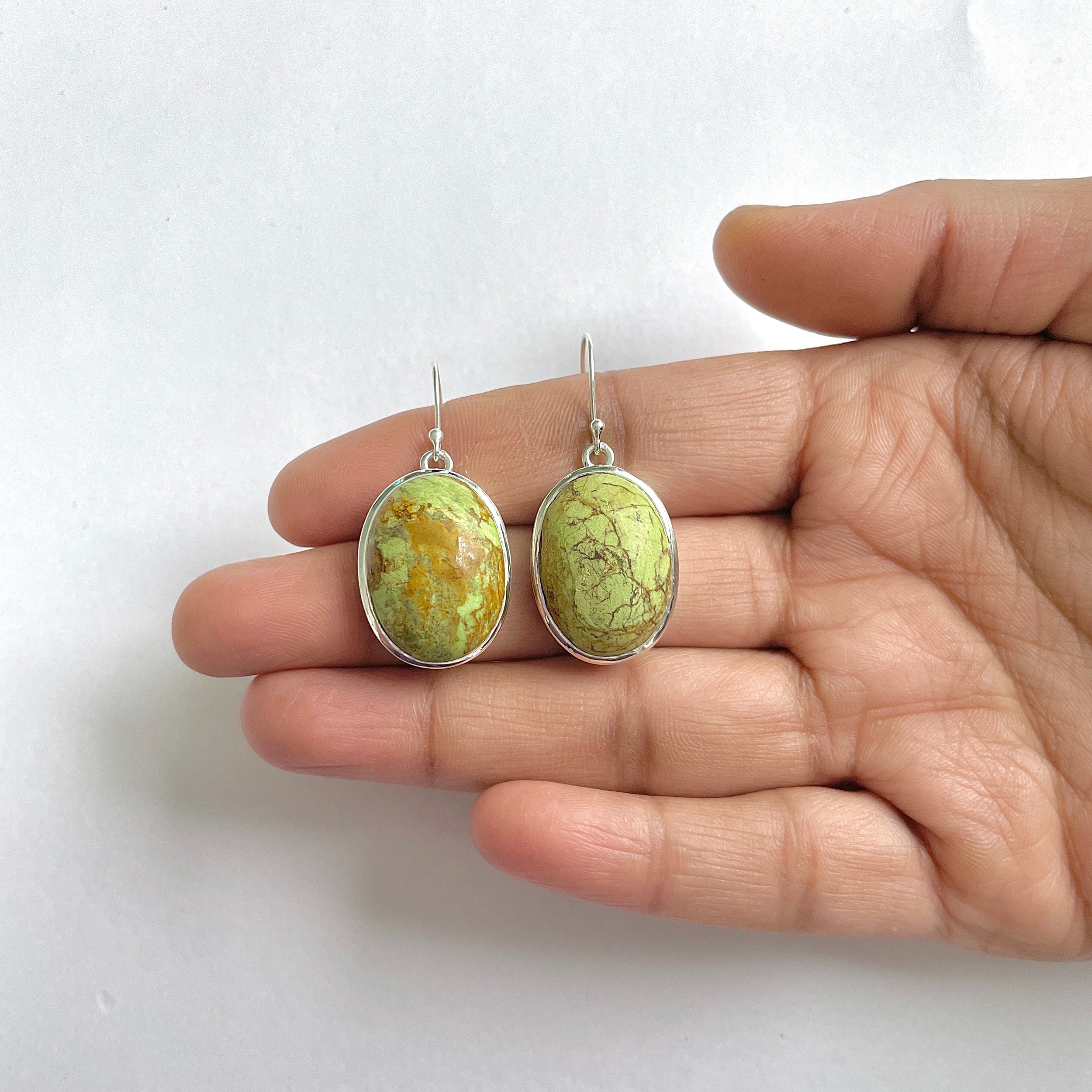 Gaspeite Earring-(GAS-3-3)