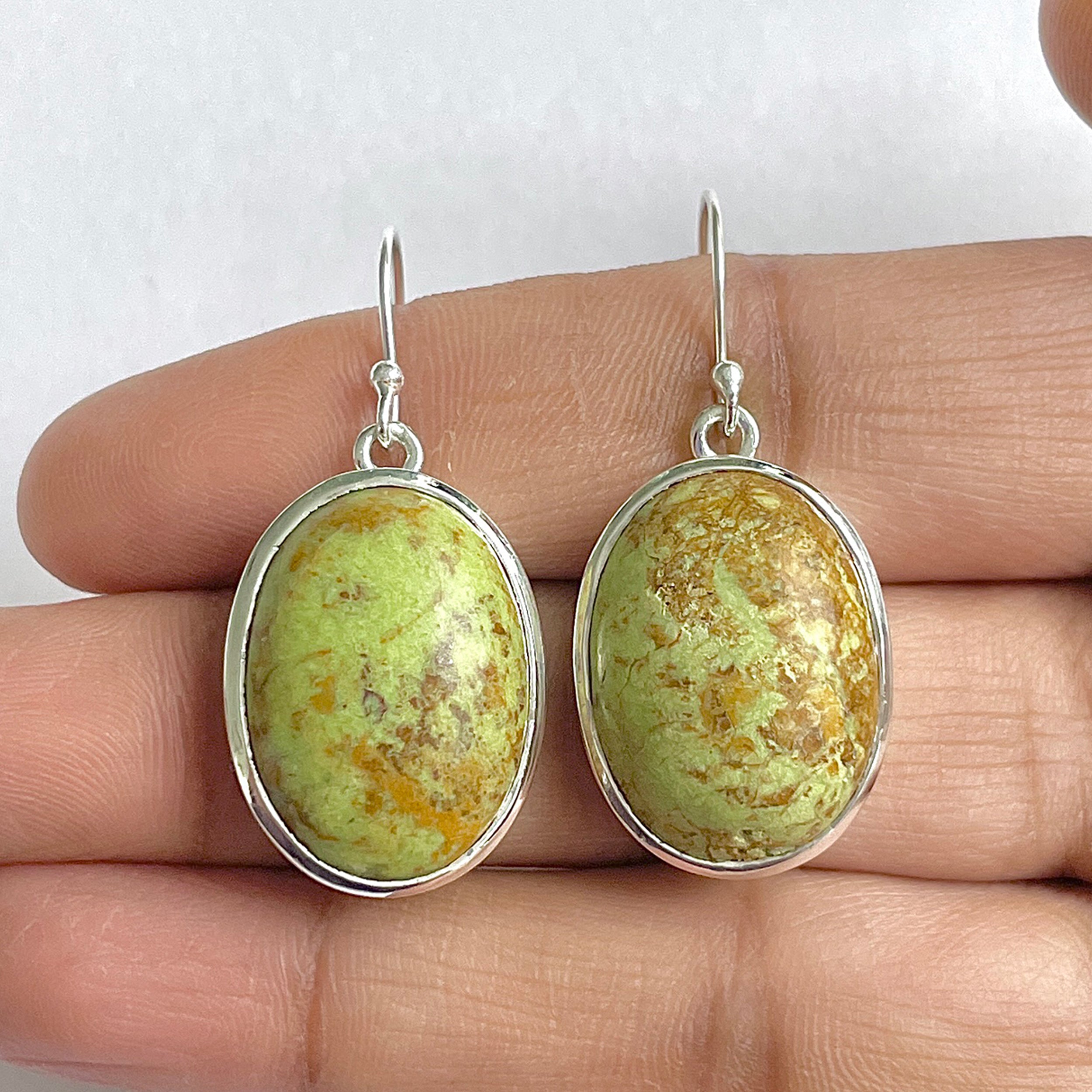 Gaspeite Earring-(GAS-3-6)