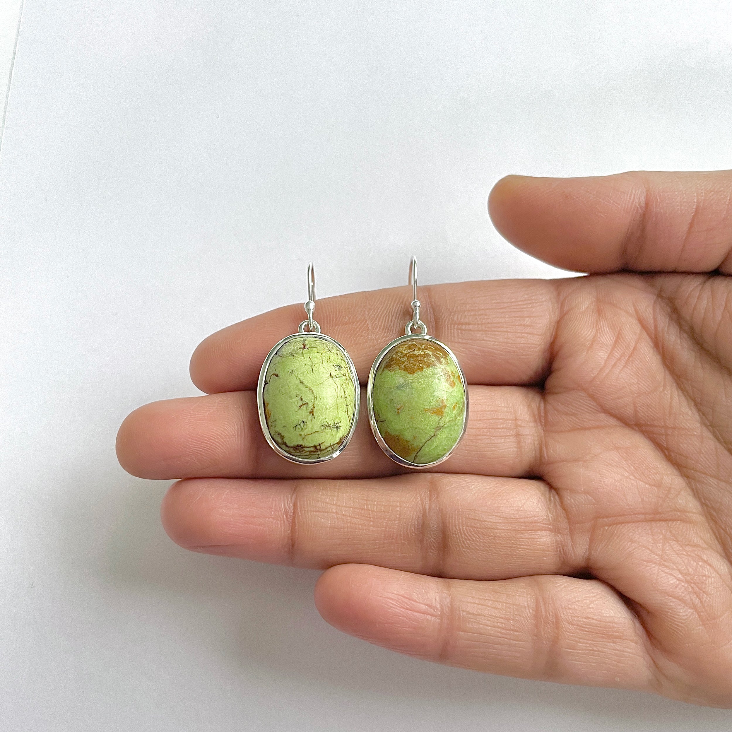 Gaspeite Earring-(GAS-3-7)