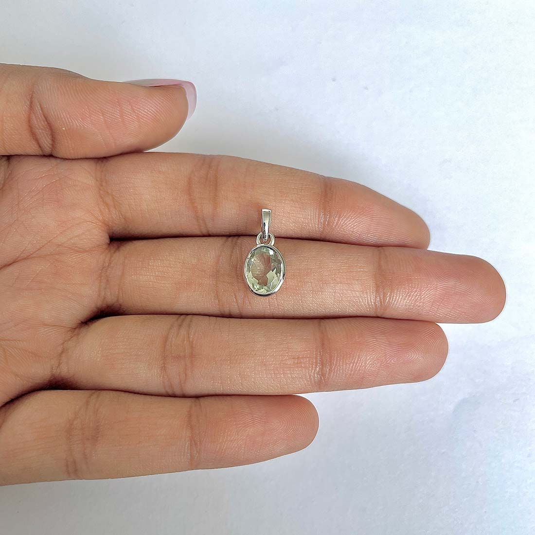 Green Amethyst Pendant-(GRA-RDP-380)