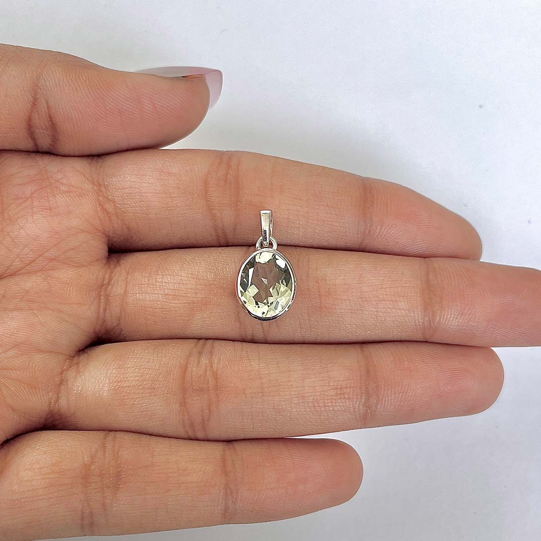 Green Amethyst Pendant-(GRA-RDP-466)