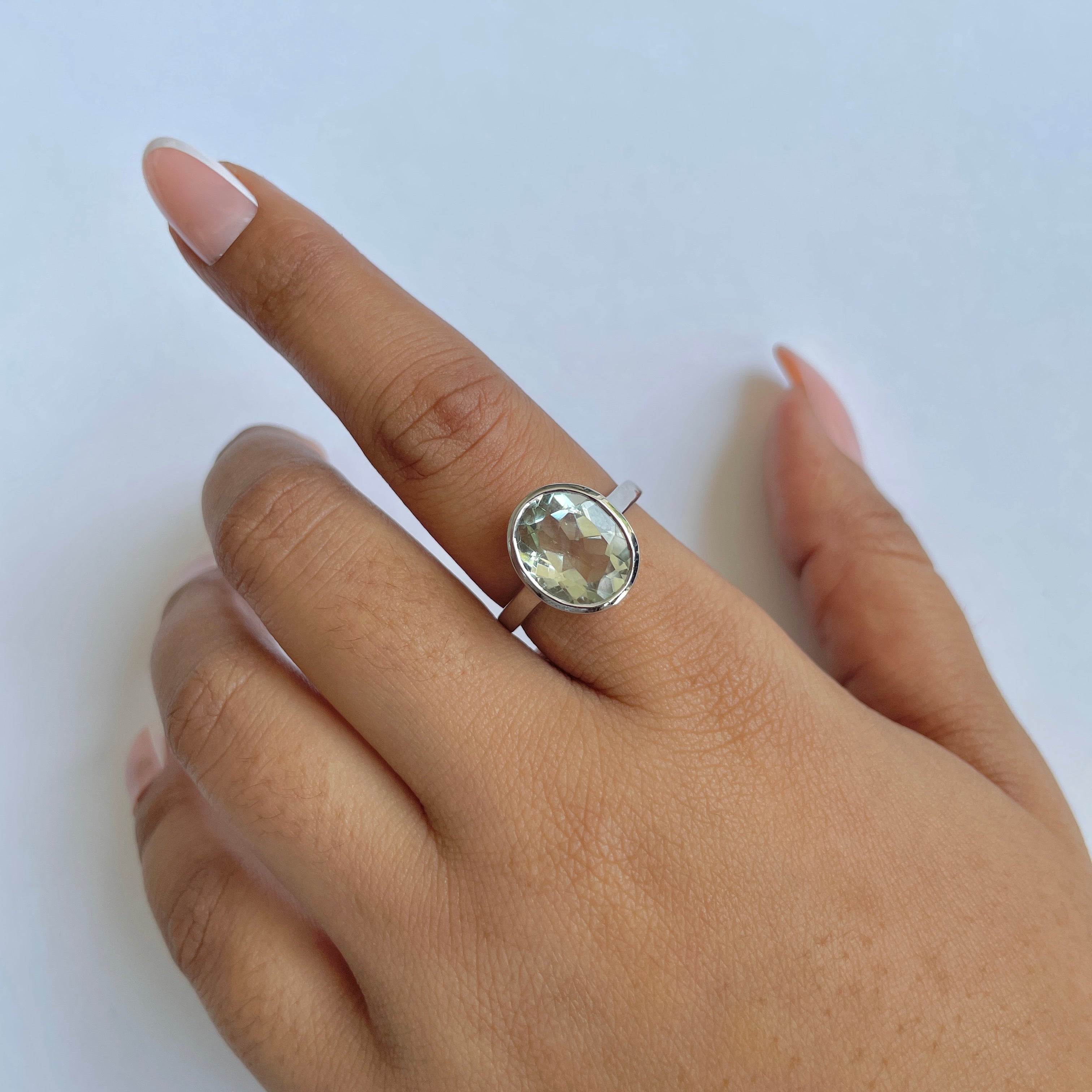 Green Amethyst Ring-(GRA-RDR-1806.)