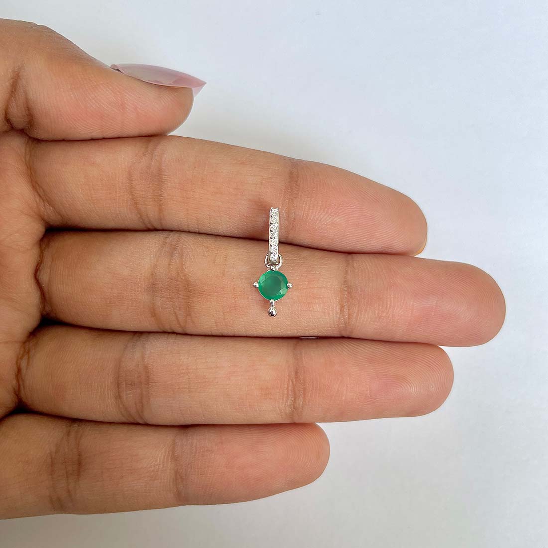 Green Onyx Pendant-(GRO-RDP-399)