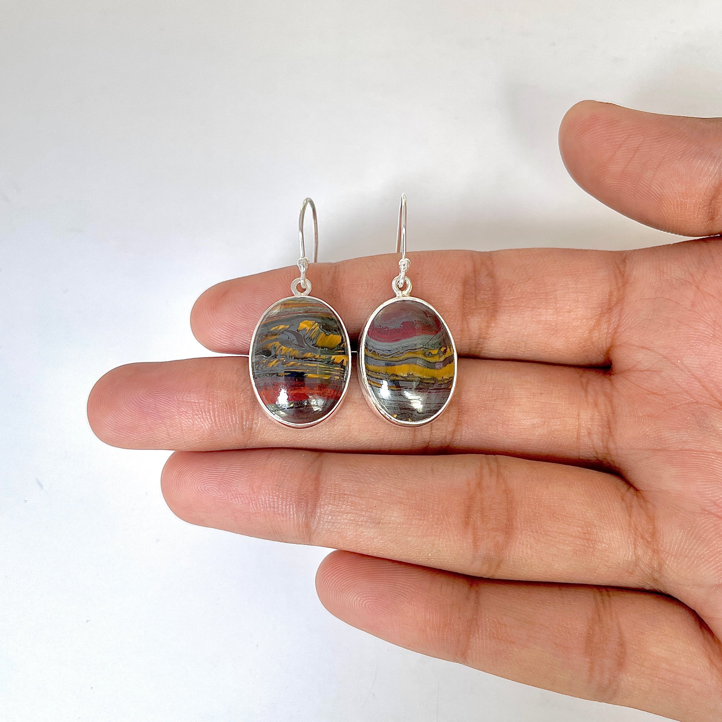 Iron Tiger Eye Earring-(ITE-3-10)