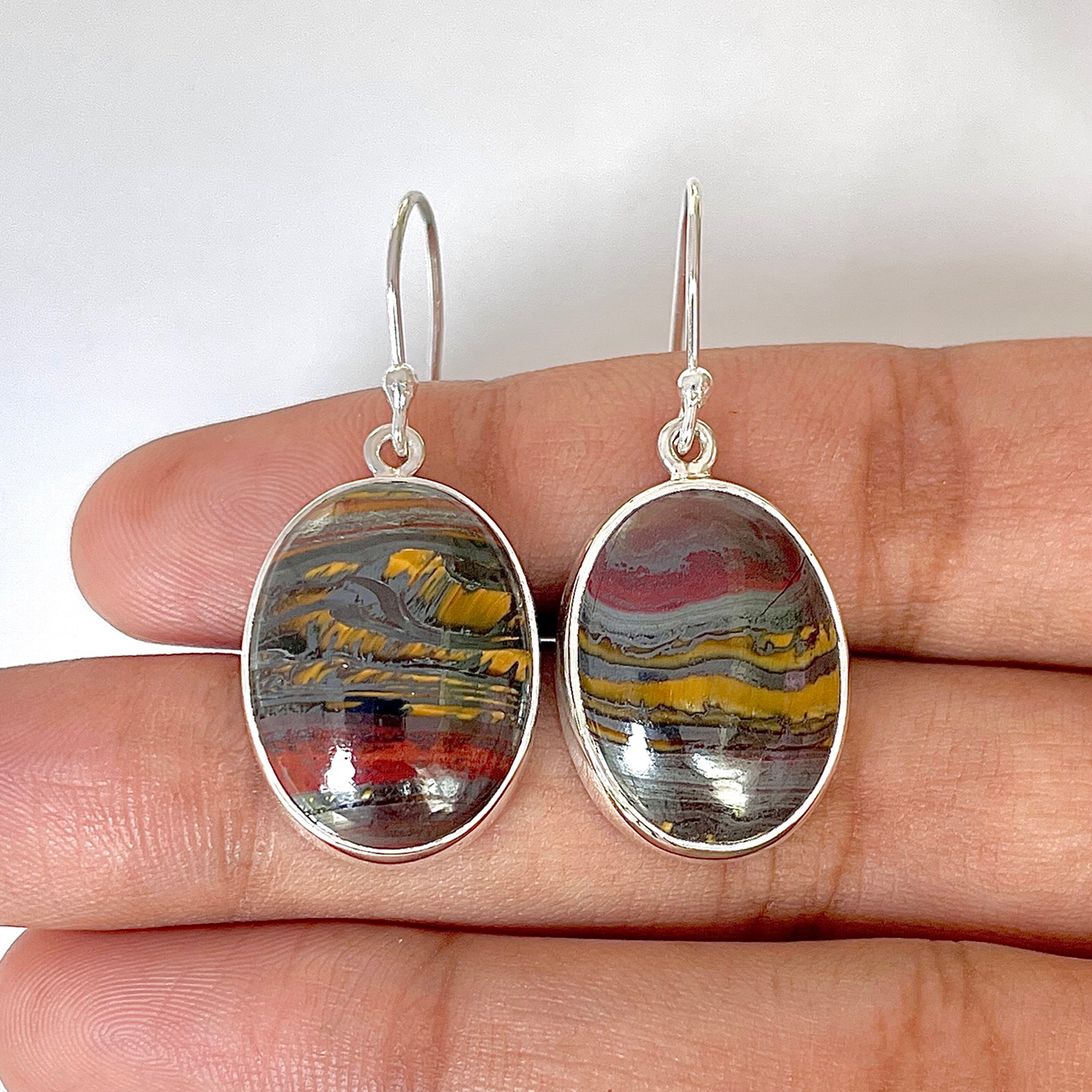 Iron Tiger Eye Earring-(ITE-3-10)