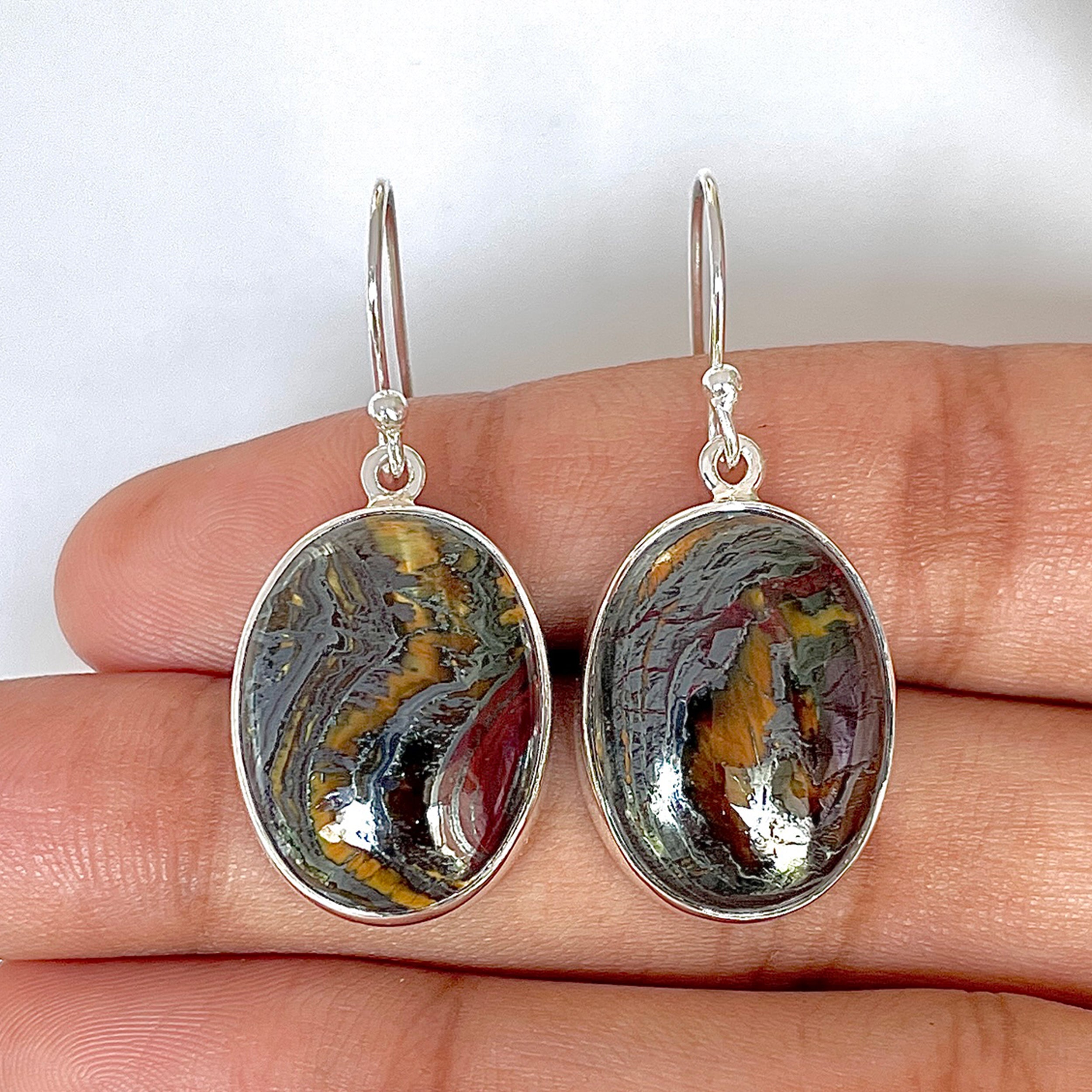 Iron Tiger Eye Earring-(ITE-3-18)