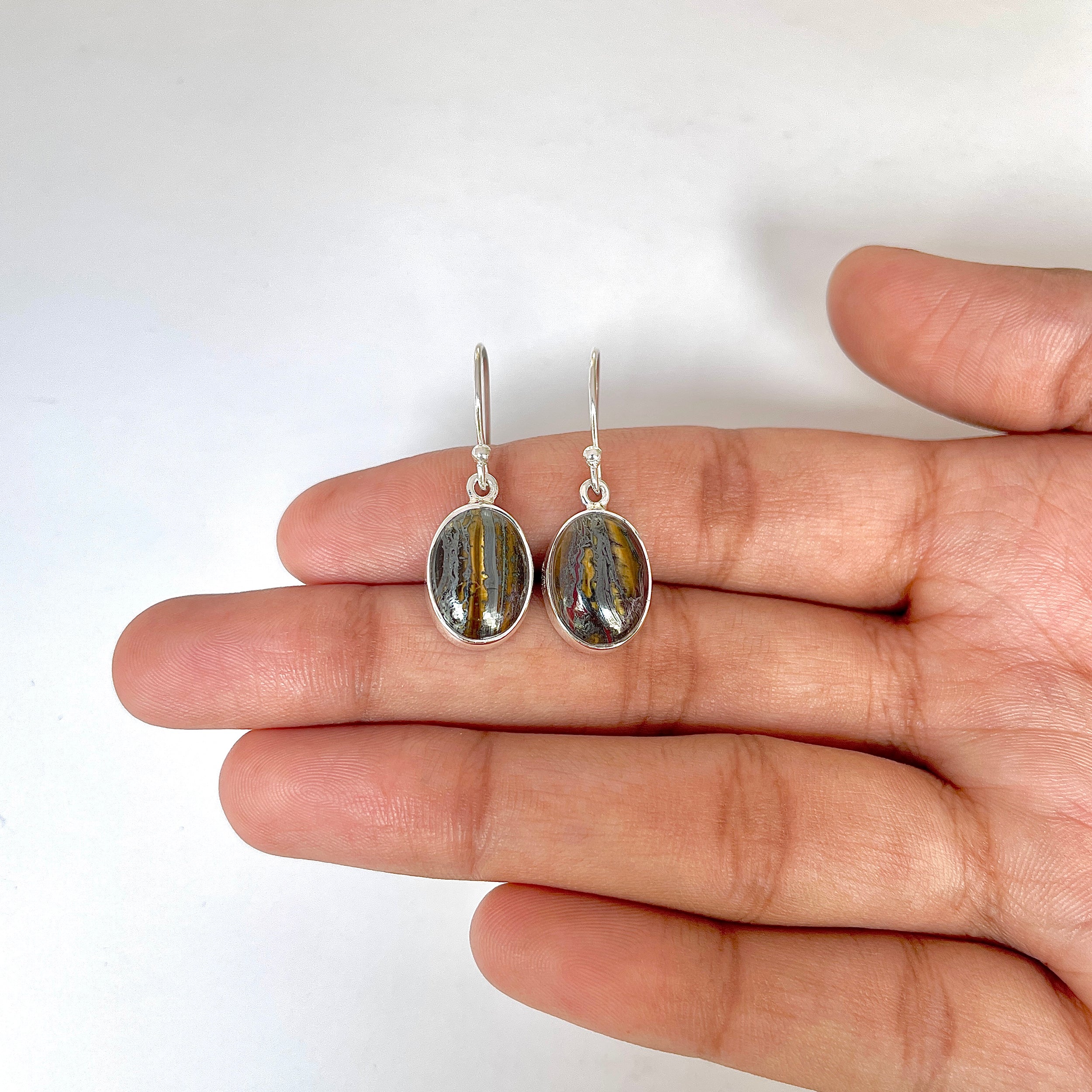 Iron Tiger Eye Earring-(ITE-3-2)