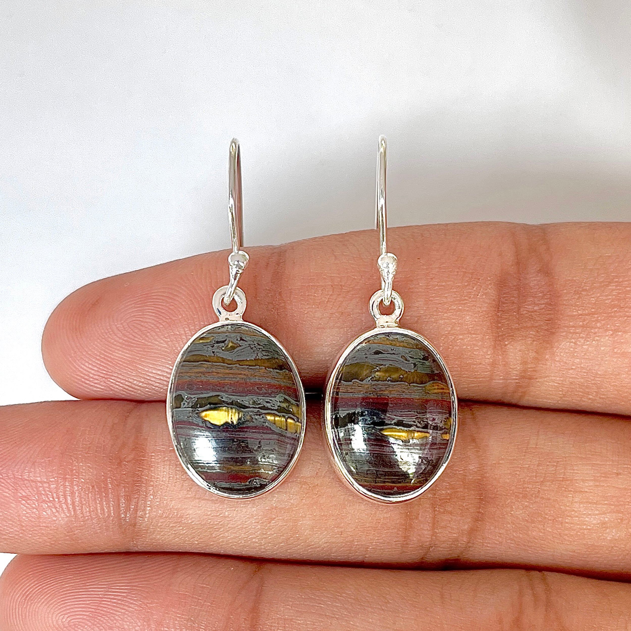 Iron Tiger Eye Earring-(ITE-3-5)