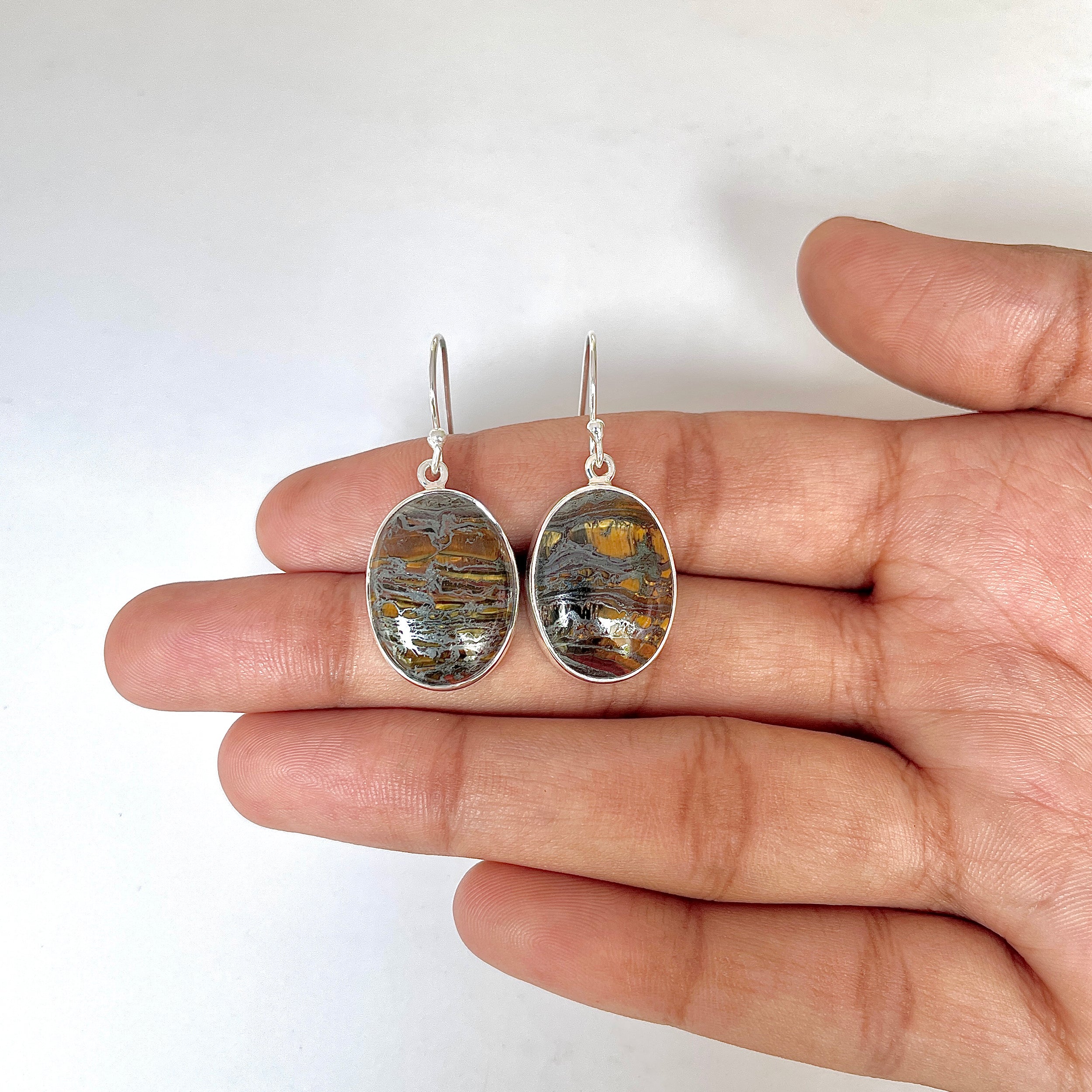 Iron Tiger Eye Earring-(ITE-3-6)