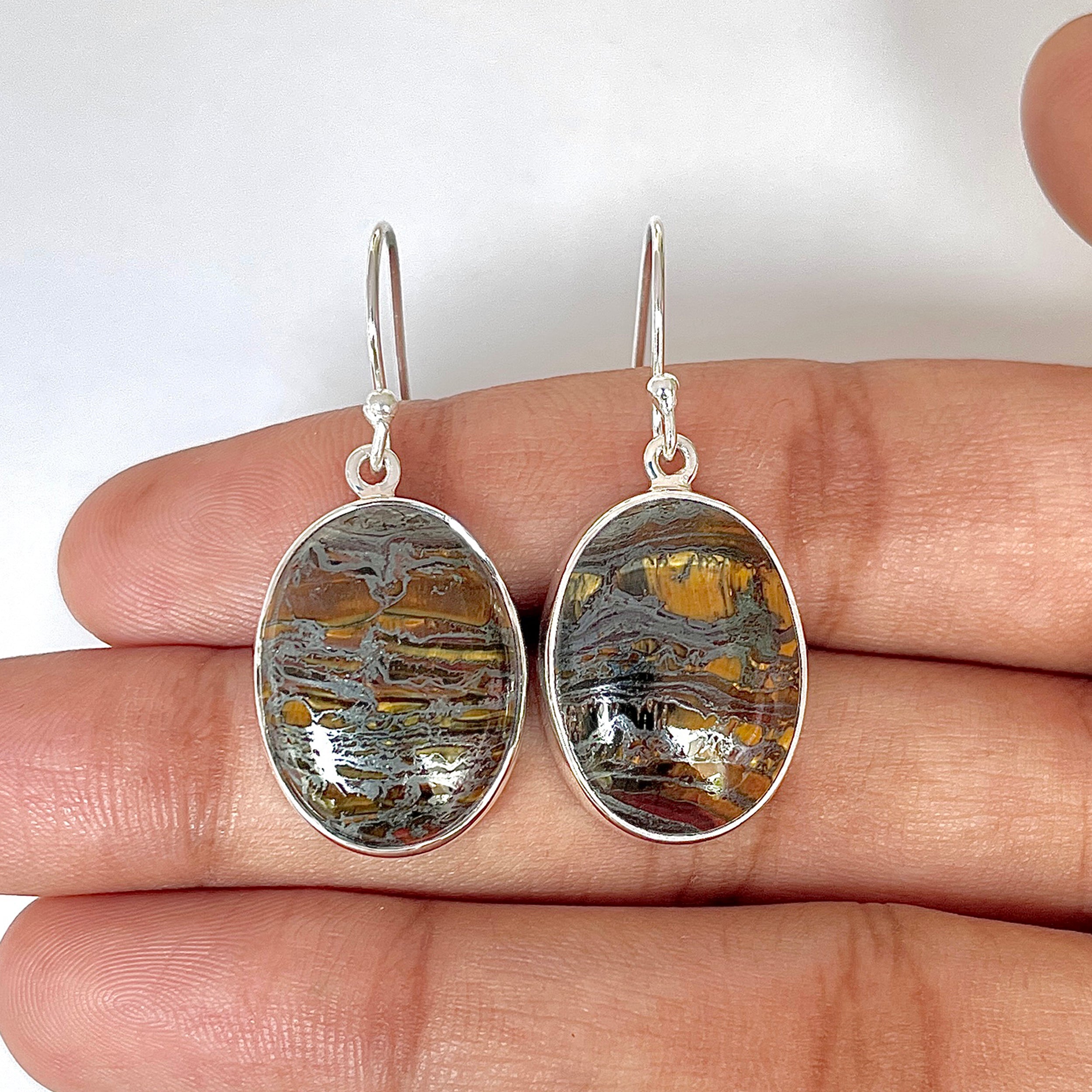 Iron Tiger Eye Earring-(ITE-3-6)