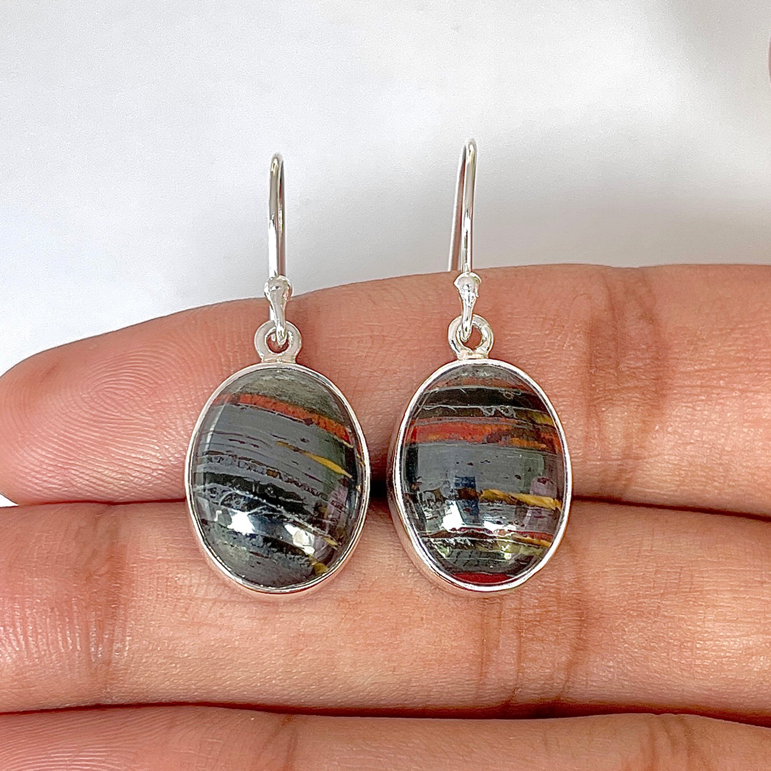 Iron Tiger Eye Earring-(ITE-3-7)