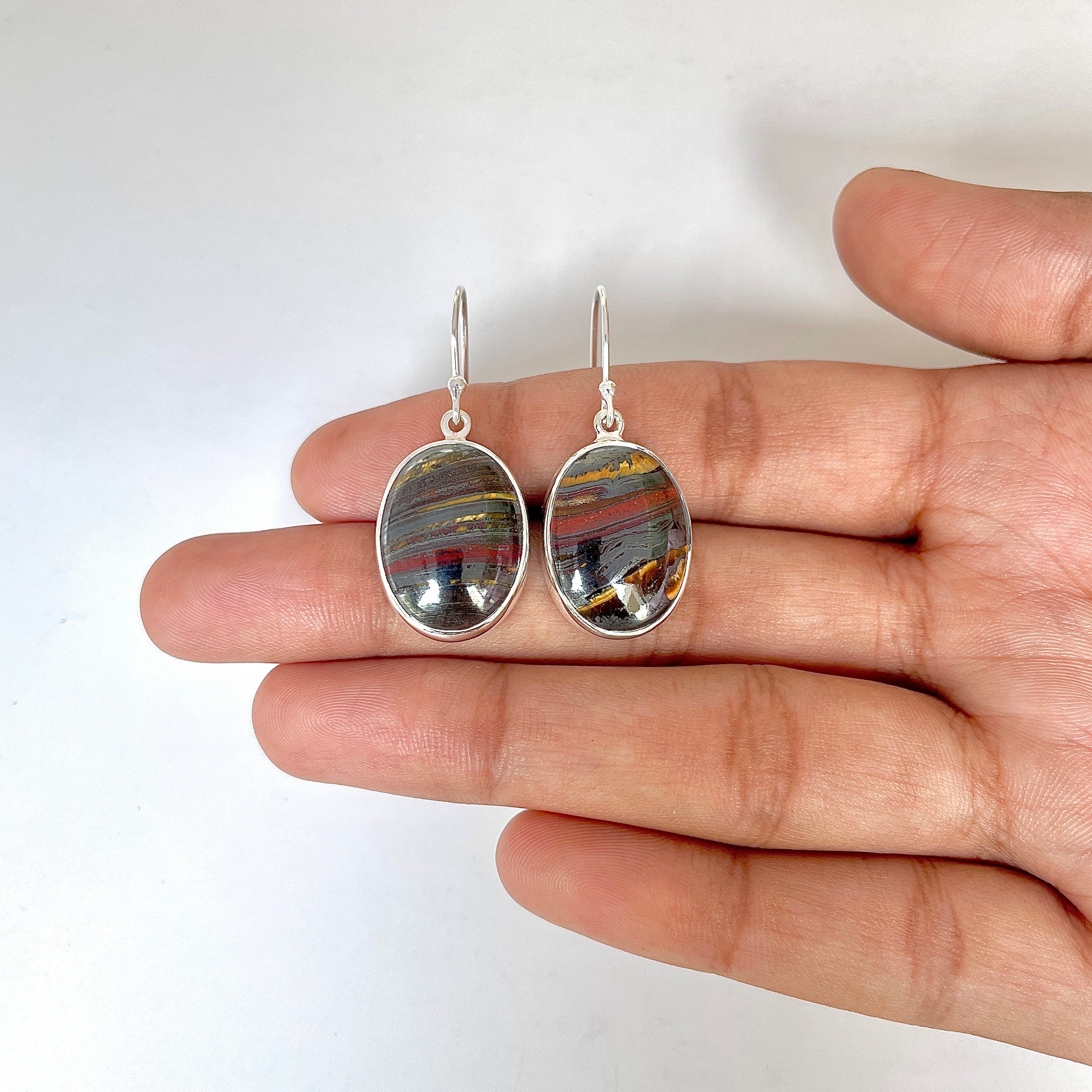 Iron Tiger Eye Earring-(ITE-3-8)