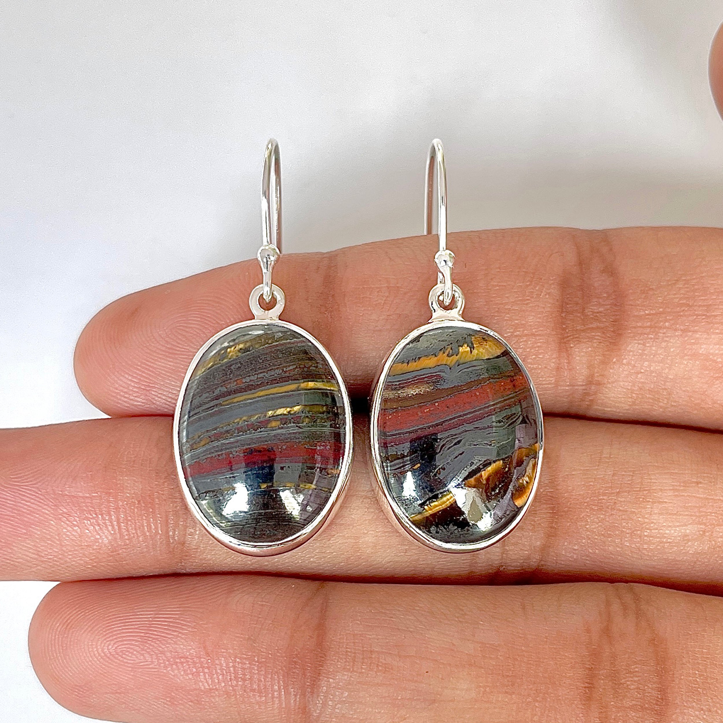 Iron Tiger Eye Earring-(ITE-3-8)