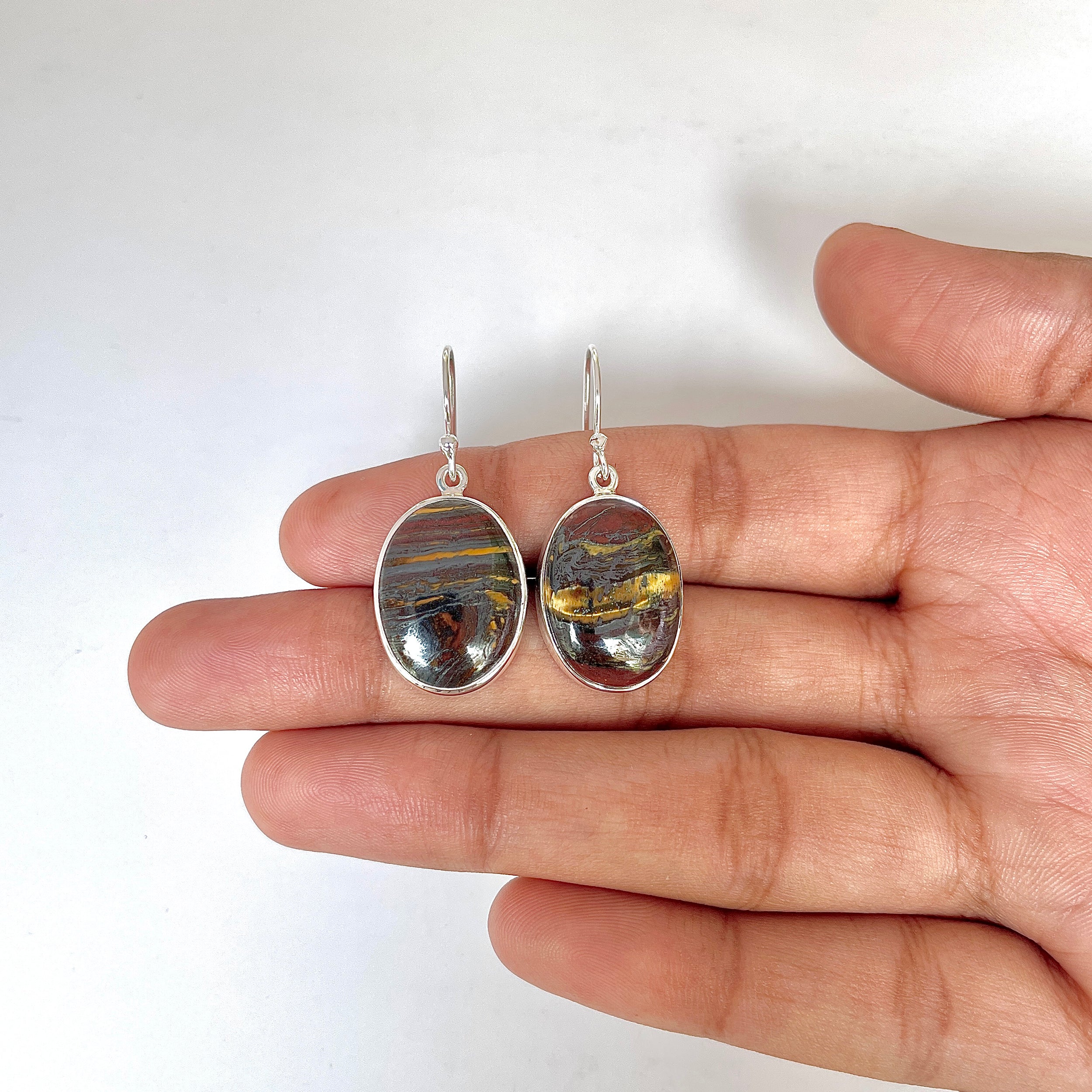 Iron Tiger Eye Earring-(ITE-3-9)