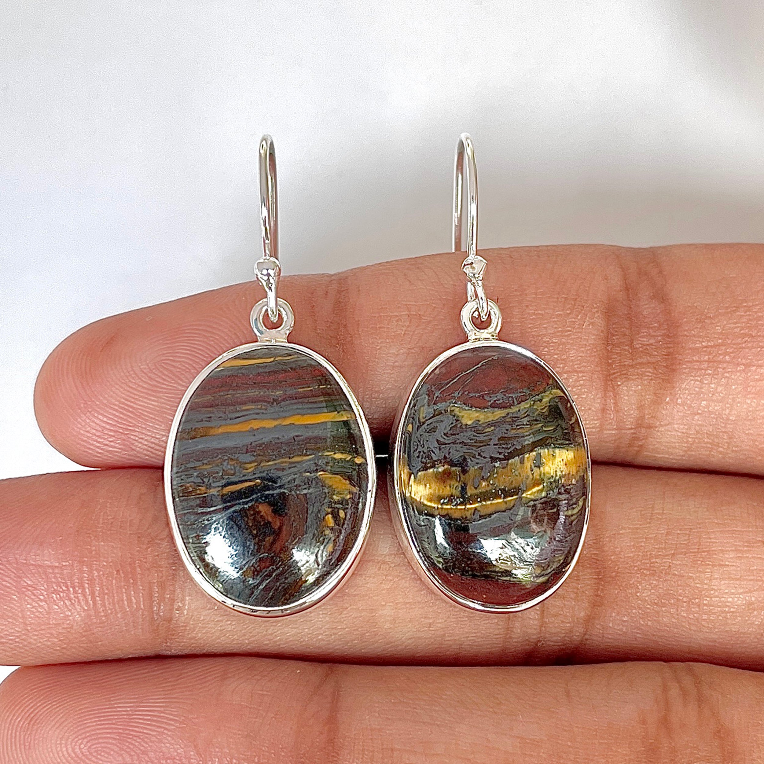 Iron Tiger Eye Earring-(ITE-3-9)