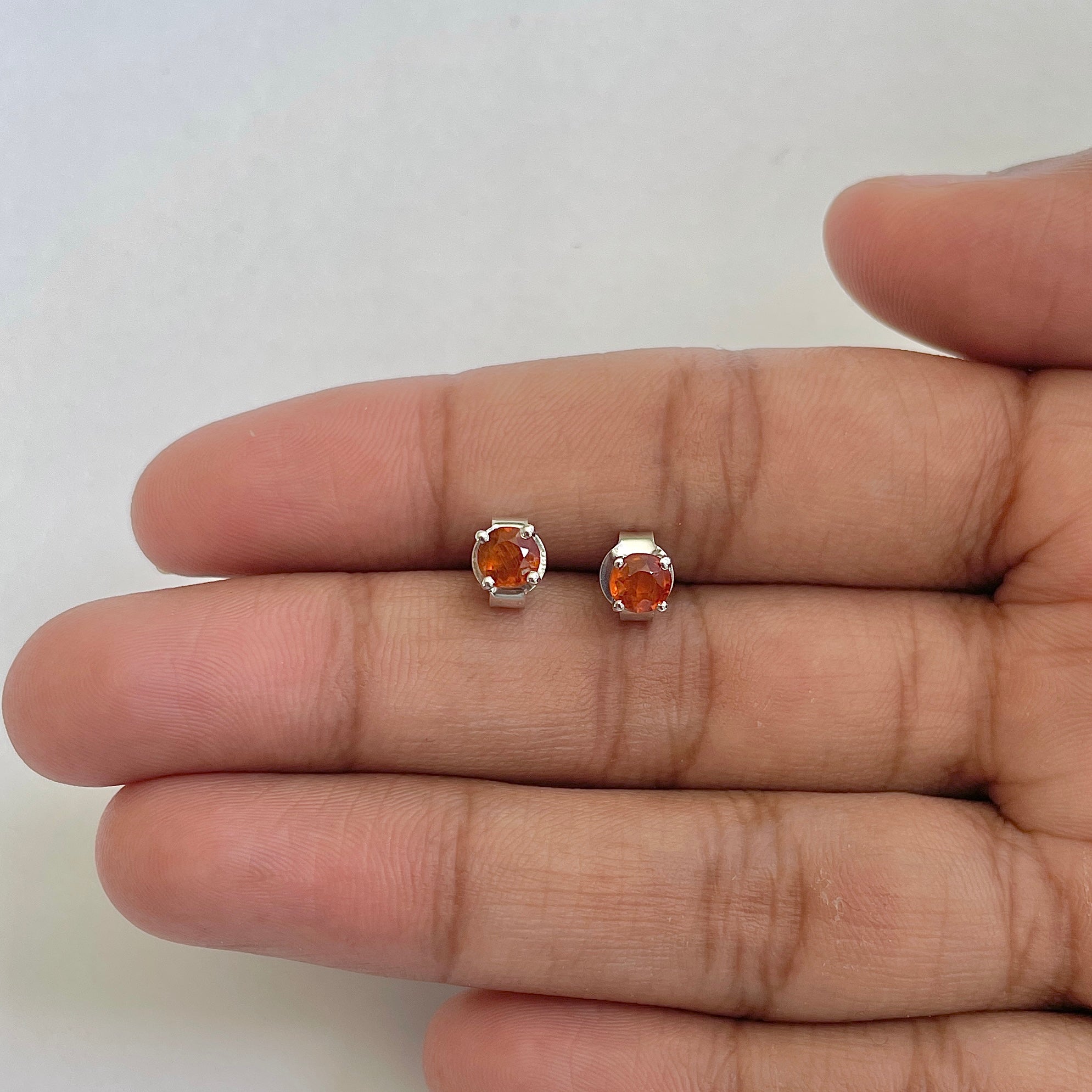 Kyanite Orange Stud Earring-(KYN-RDE-1023-O)