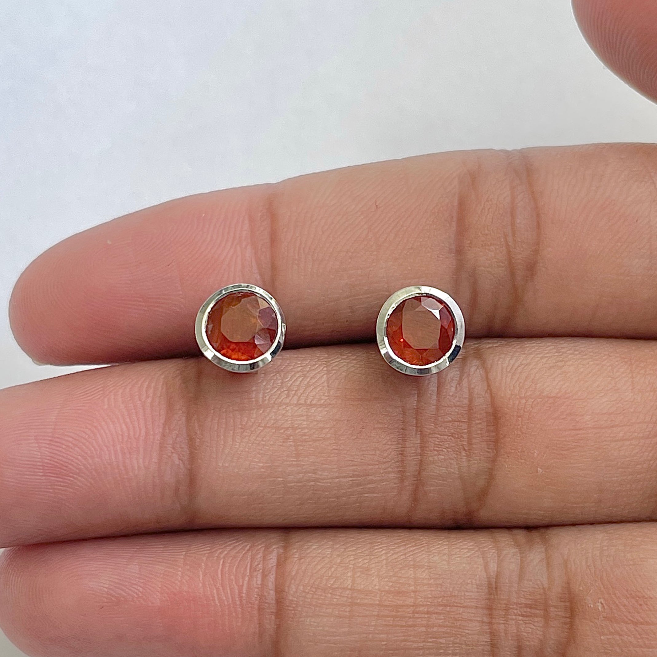 Kyanite Orange Stud Earring-(KYN-RDE-1426-O)