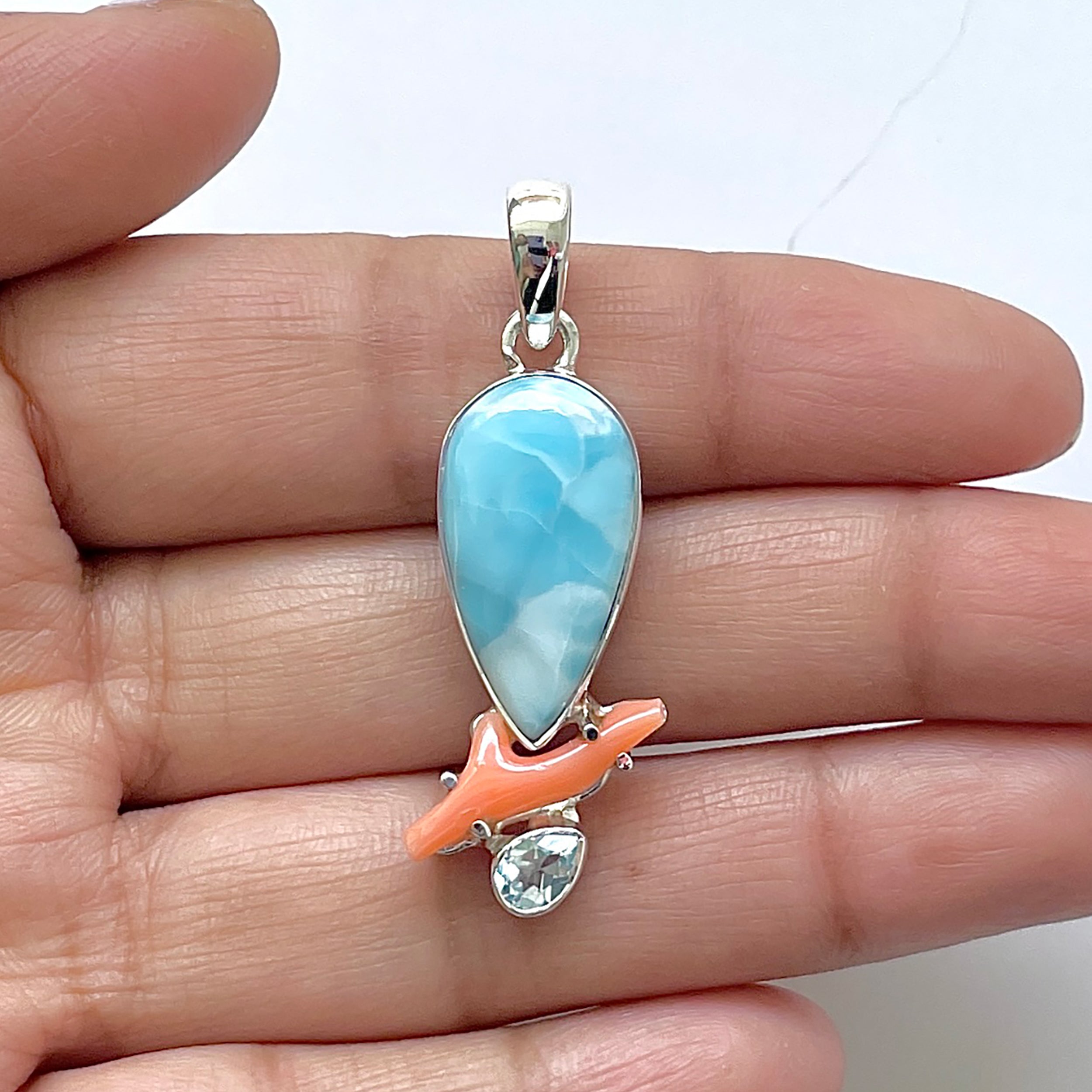Larimar Pendant-(LAR-1-12)