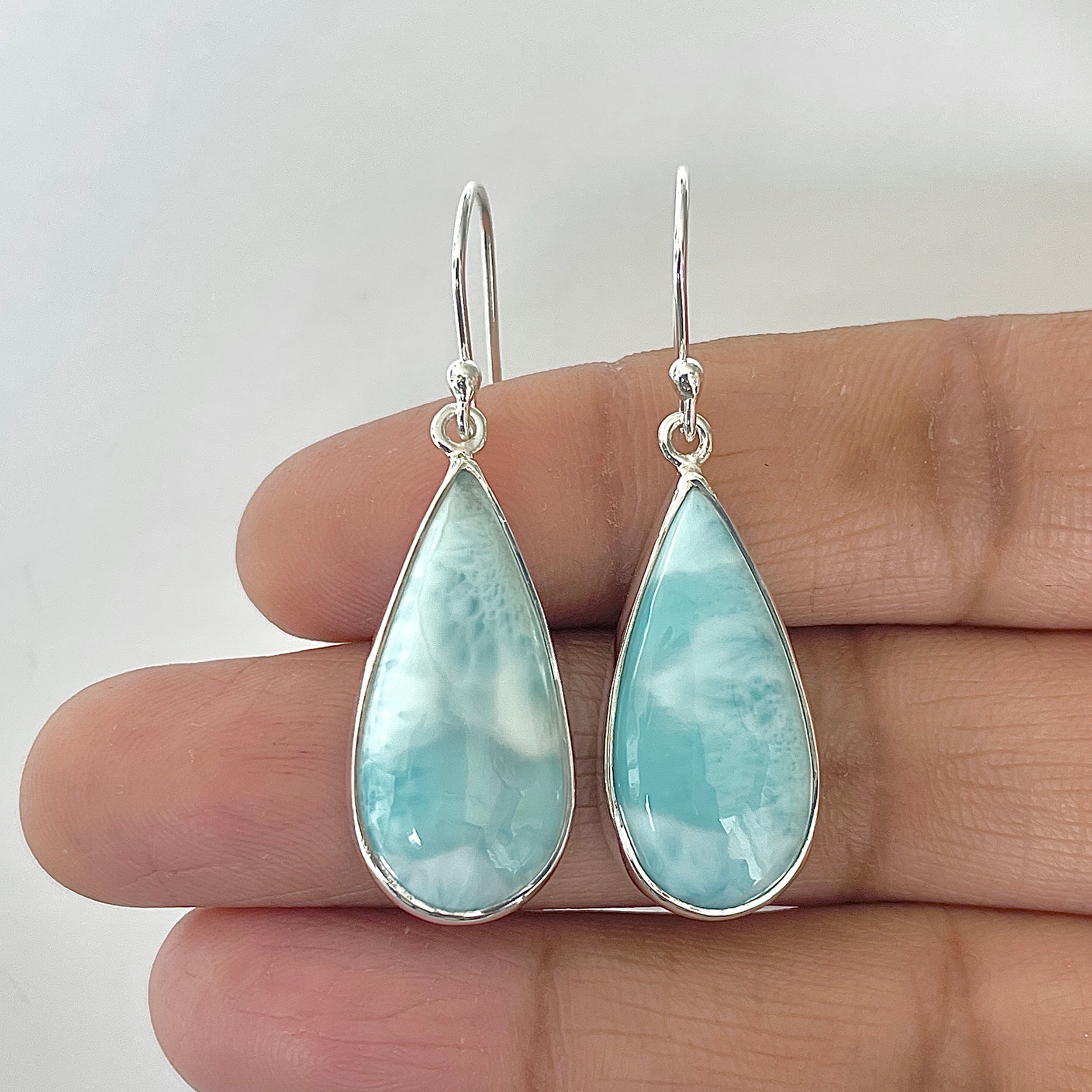 Larimar Earring-(LAR-3-15)