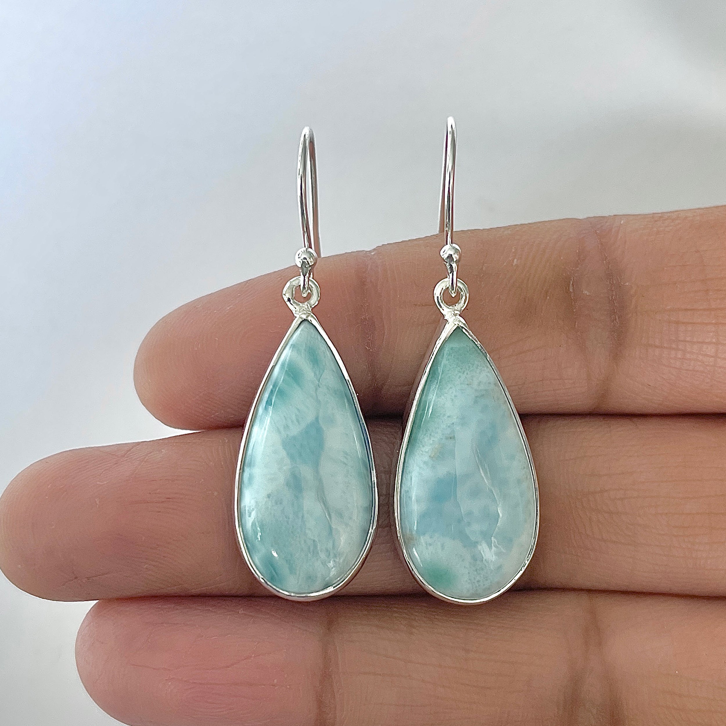 Larimar Earring-(LAR-3-27)