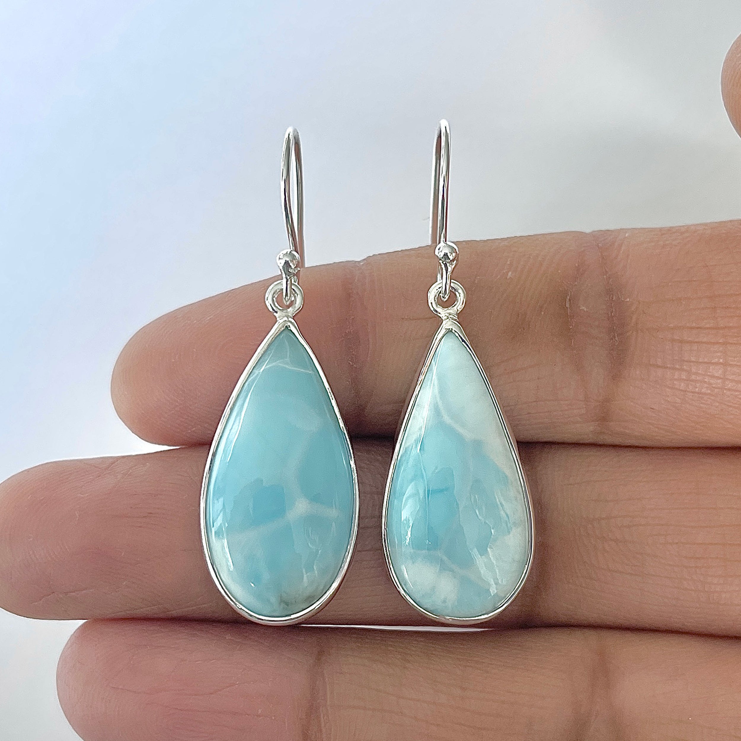 Larimar Earring-(LAR-3-28)
