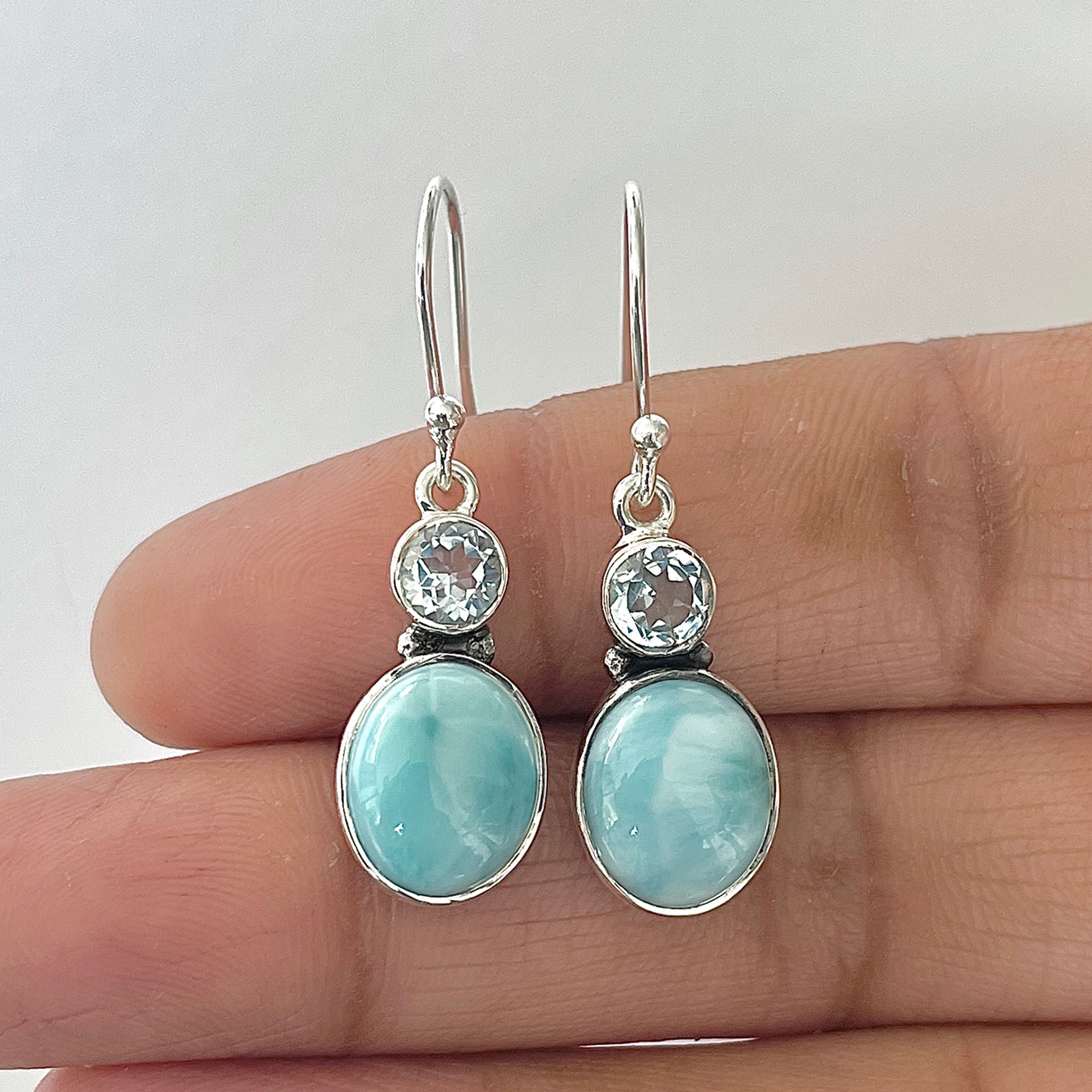 Larimar Earring-(LAR-3-37)
