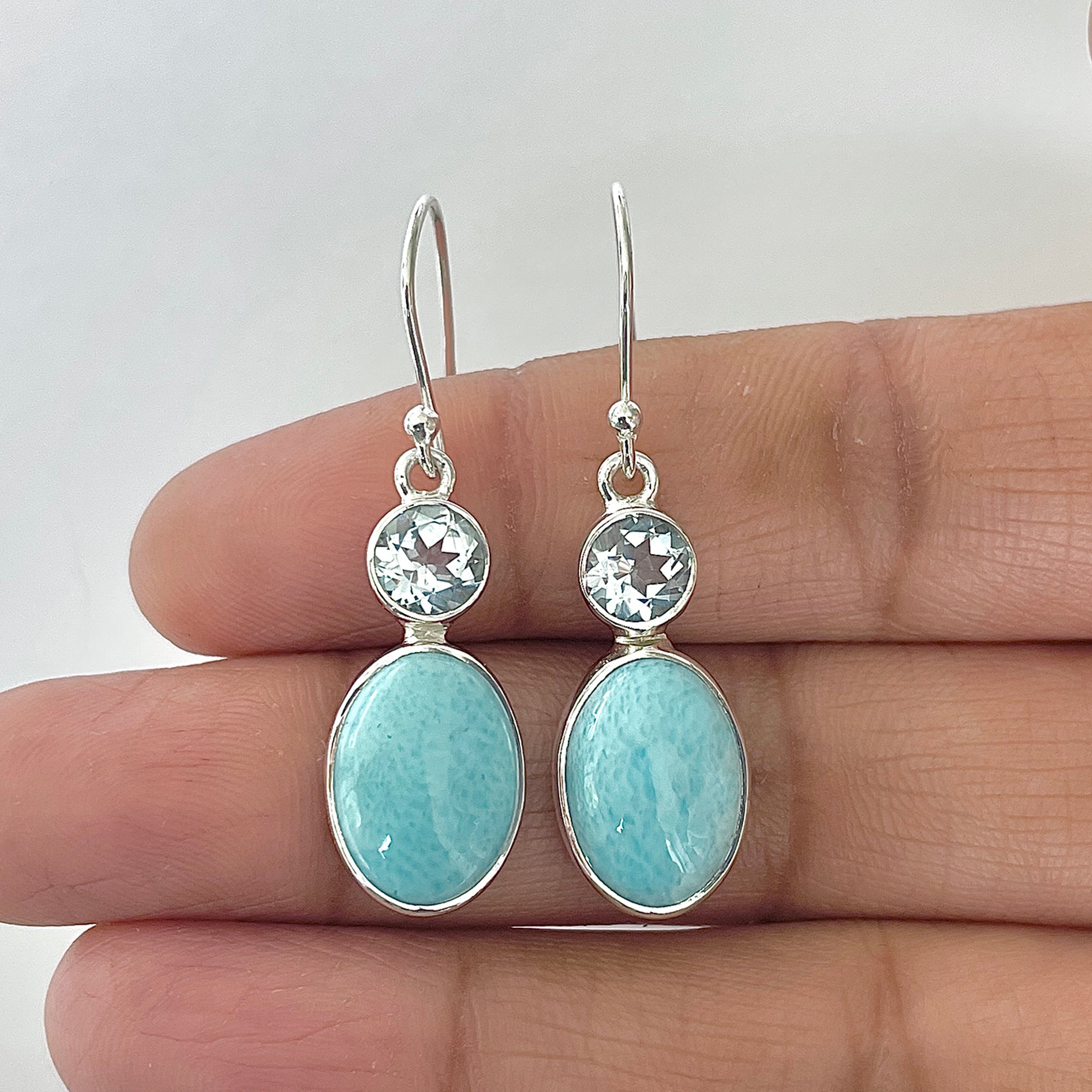 Larimar Earring-(LAR-3-38)