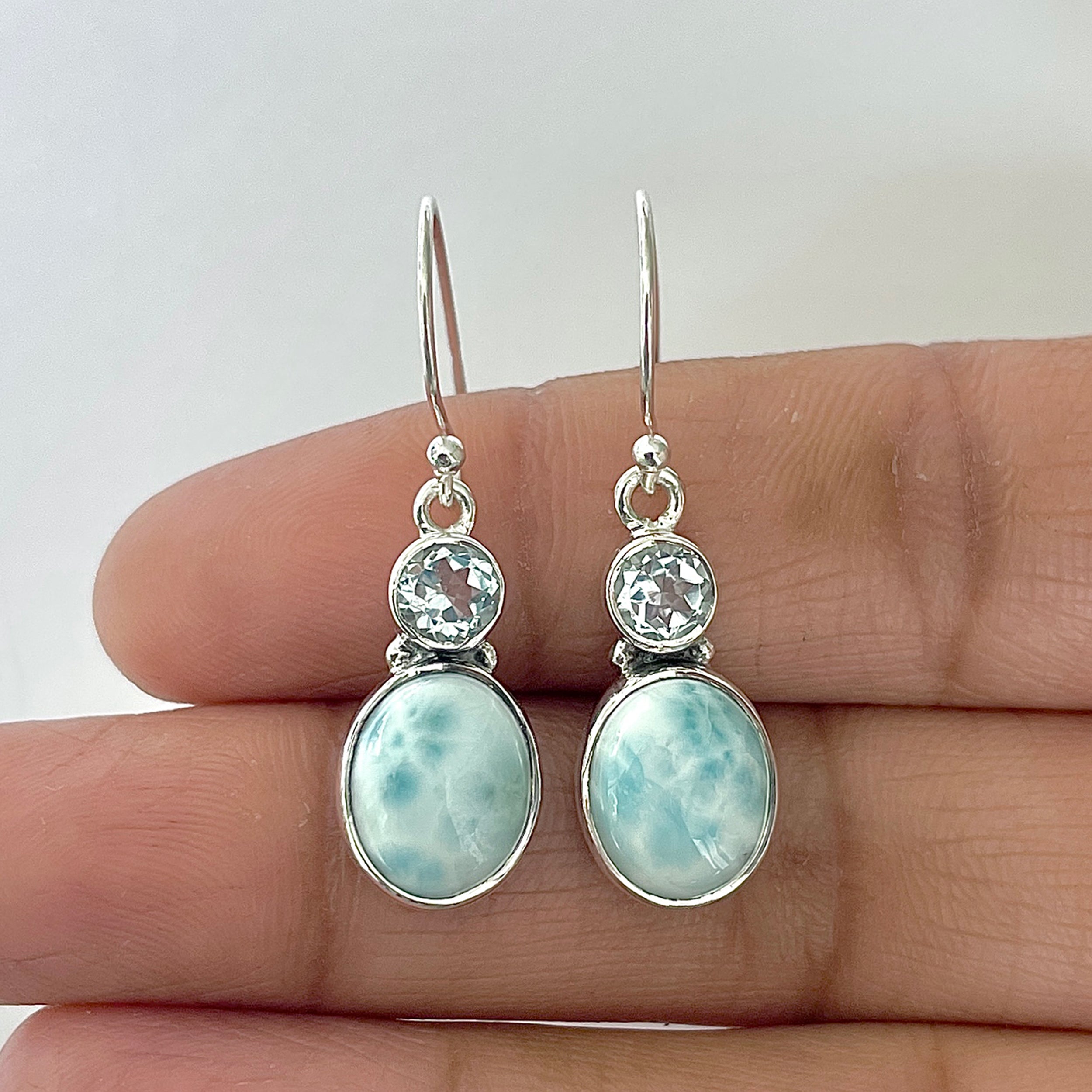 Larimar Earring-(LAR-3-40)