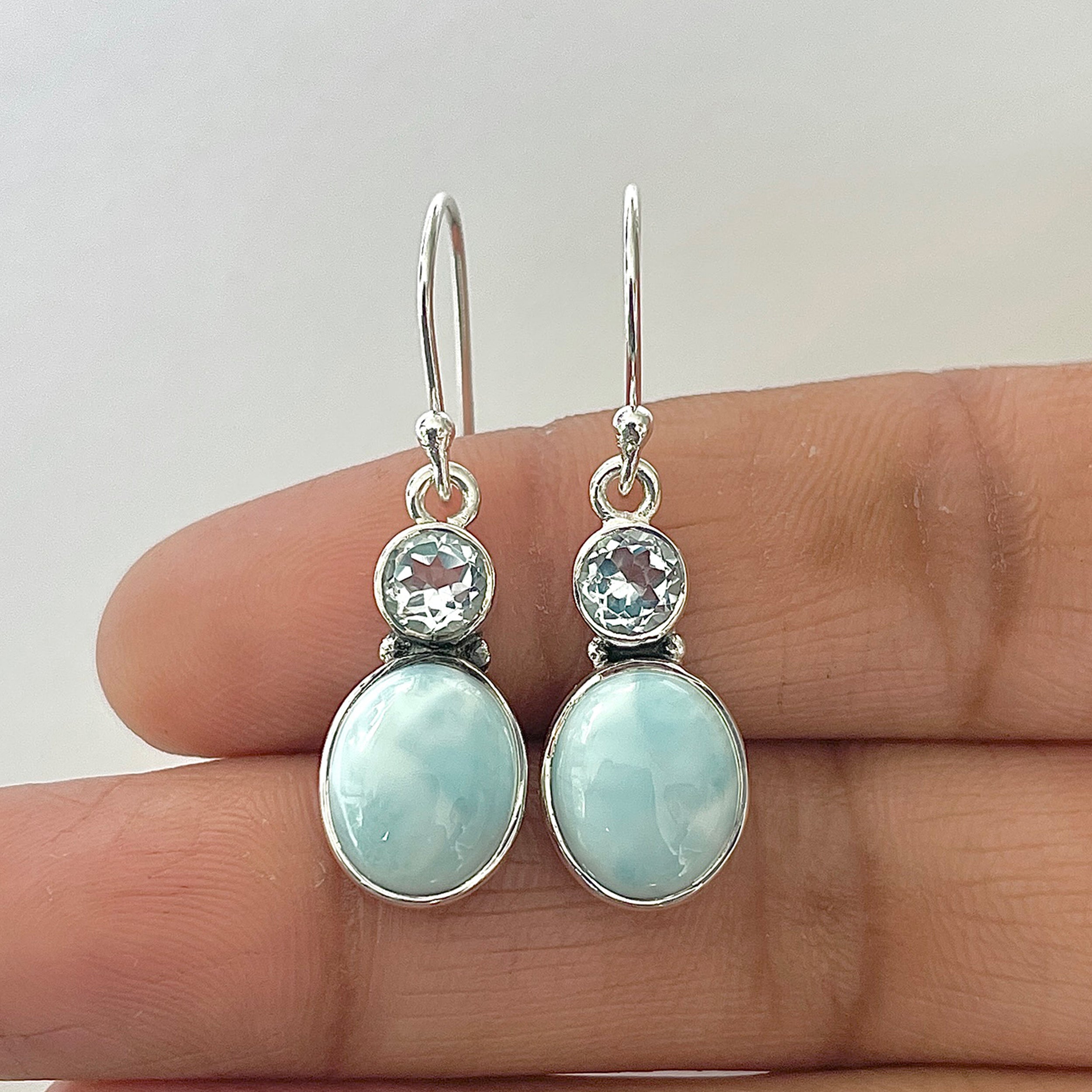 Larimar Earring-(LAR-3-43)