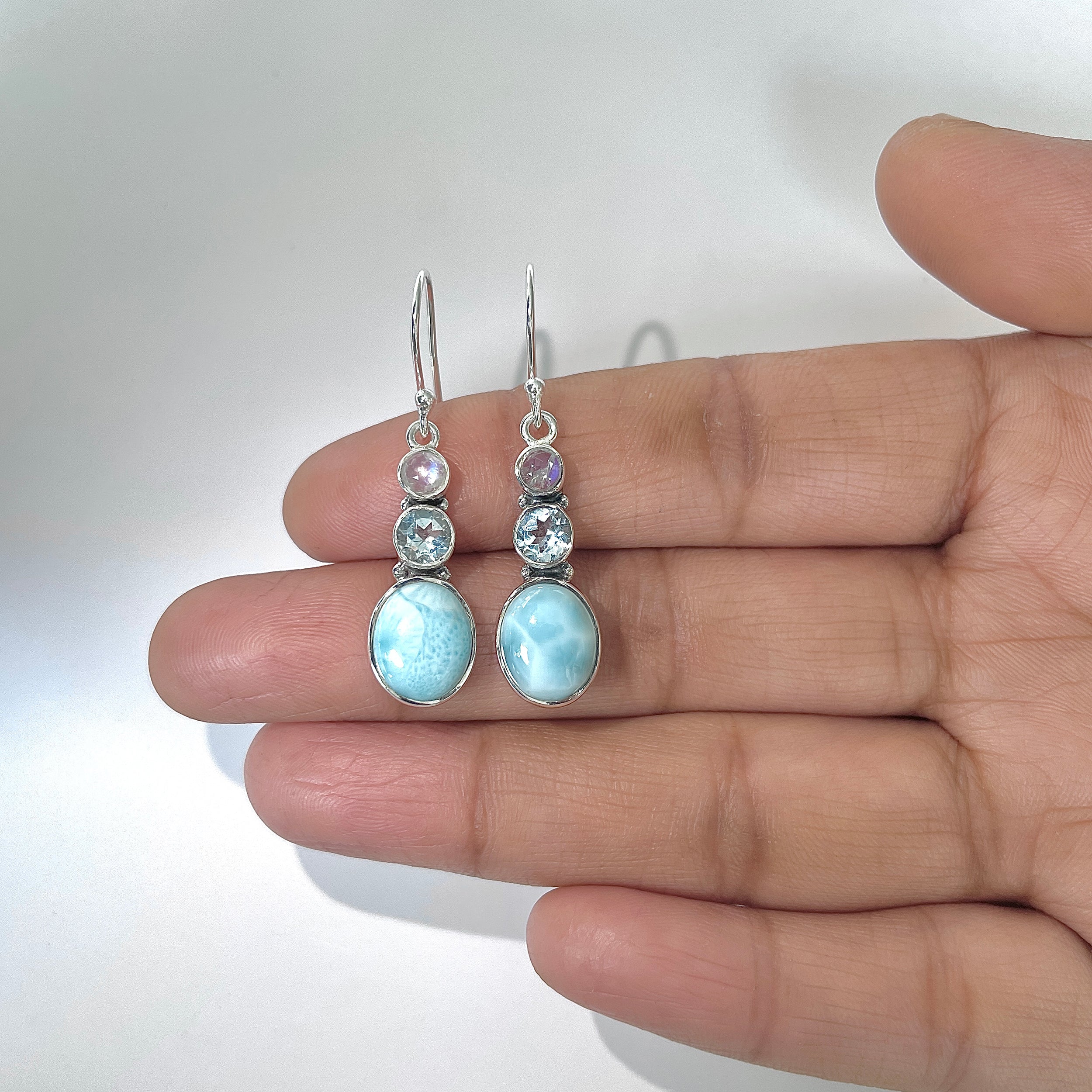 Larimar Earring-(LAR-3-45)