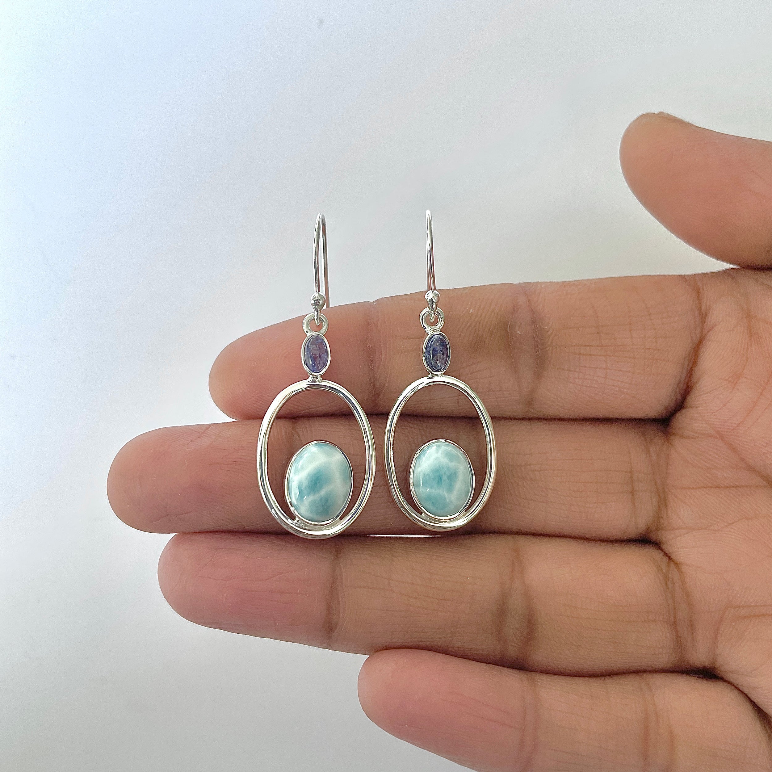 Larimar Earring-(LAR-3-47)