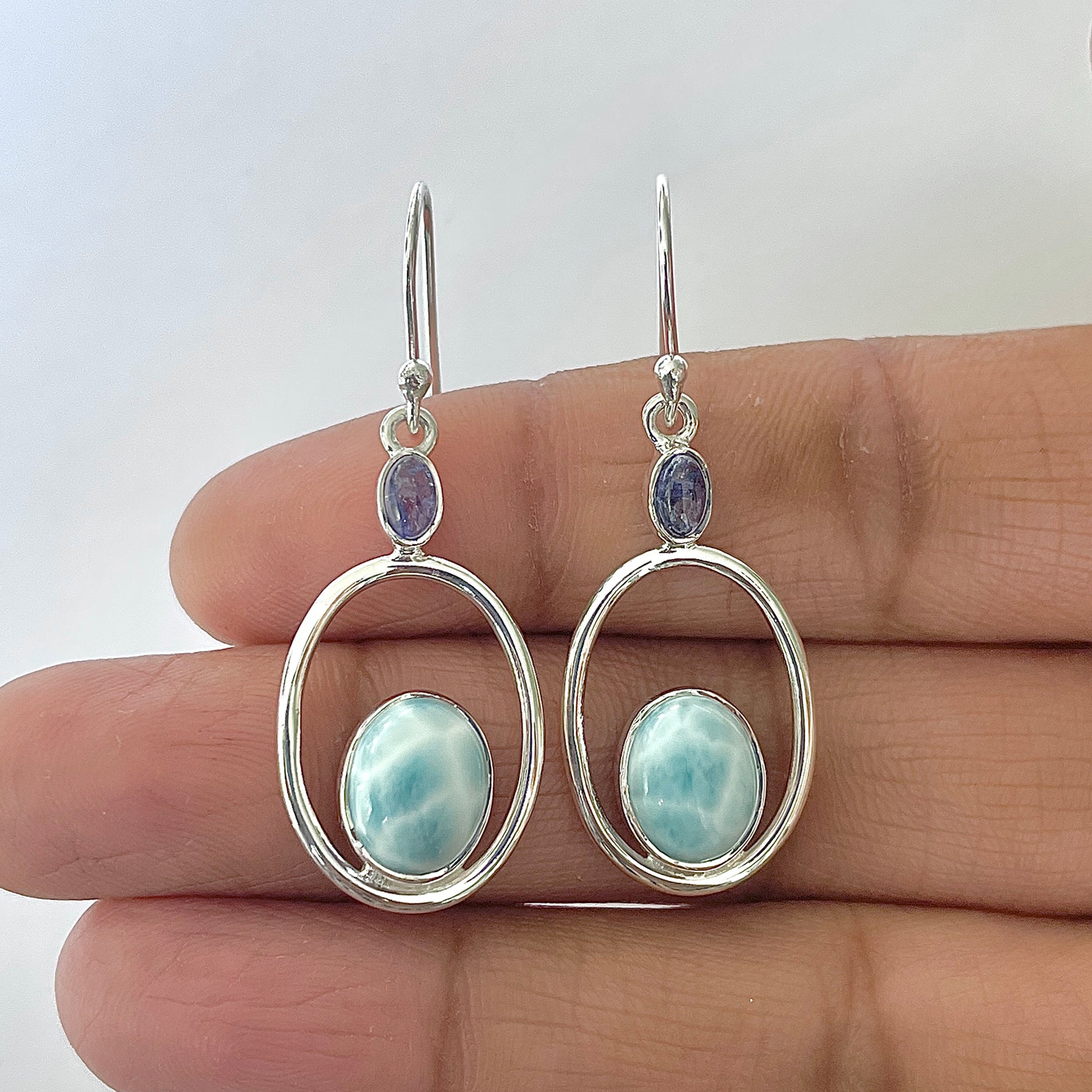 Larimar Earring-(LAR-3-47)