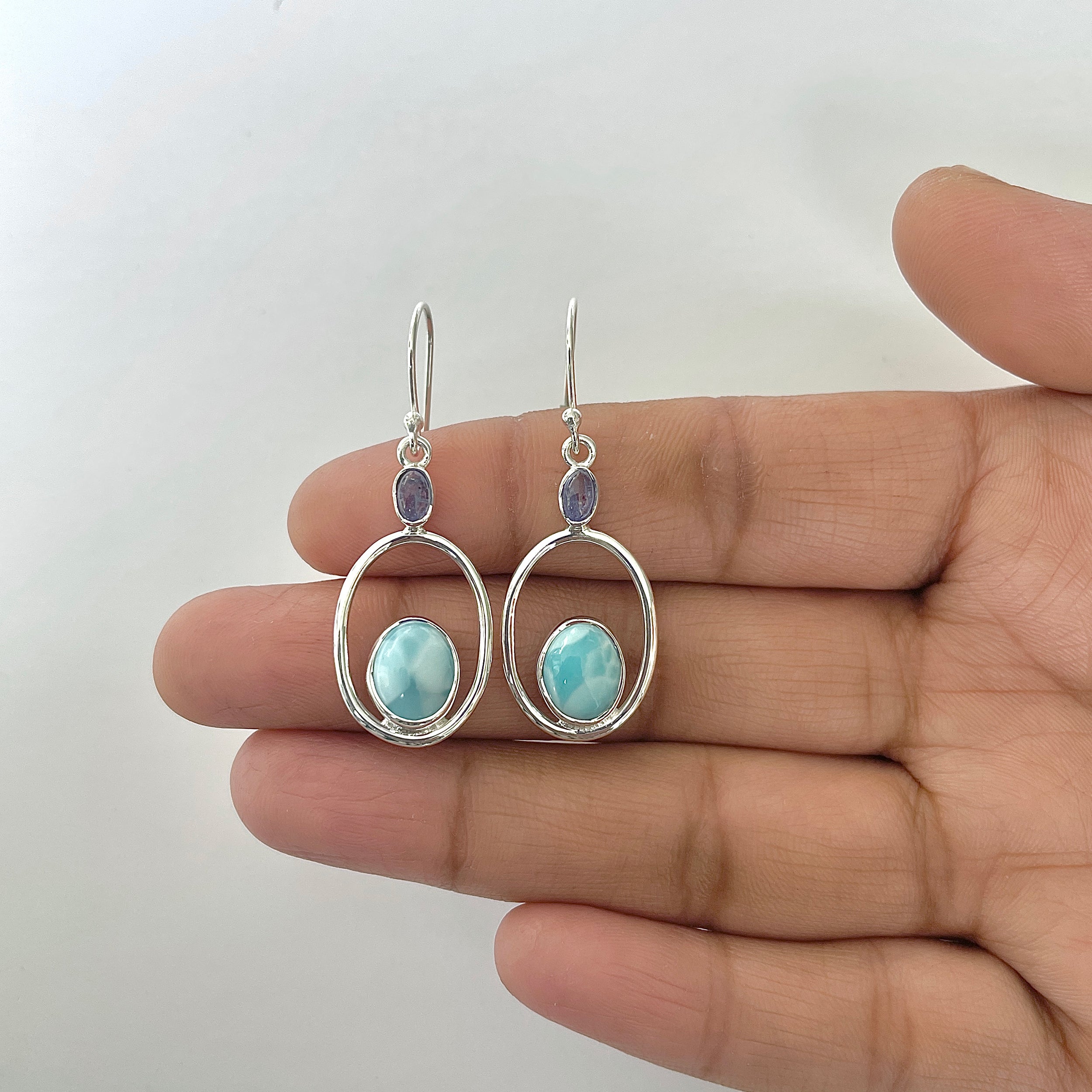 Larimar Earring-(LAR-3-48)