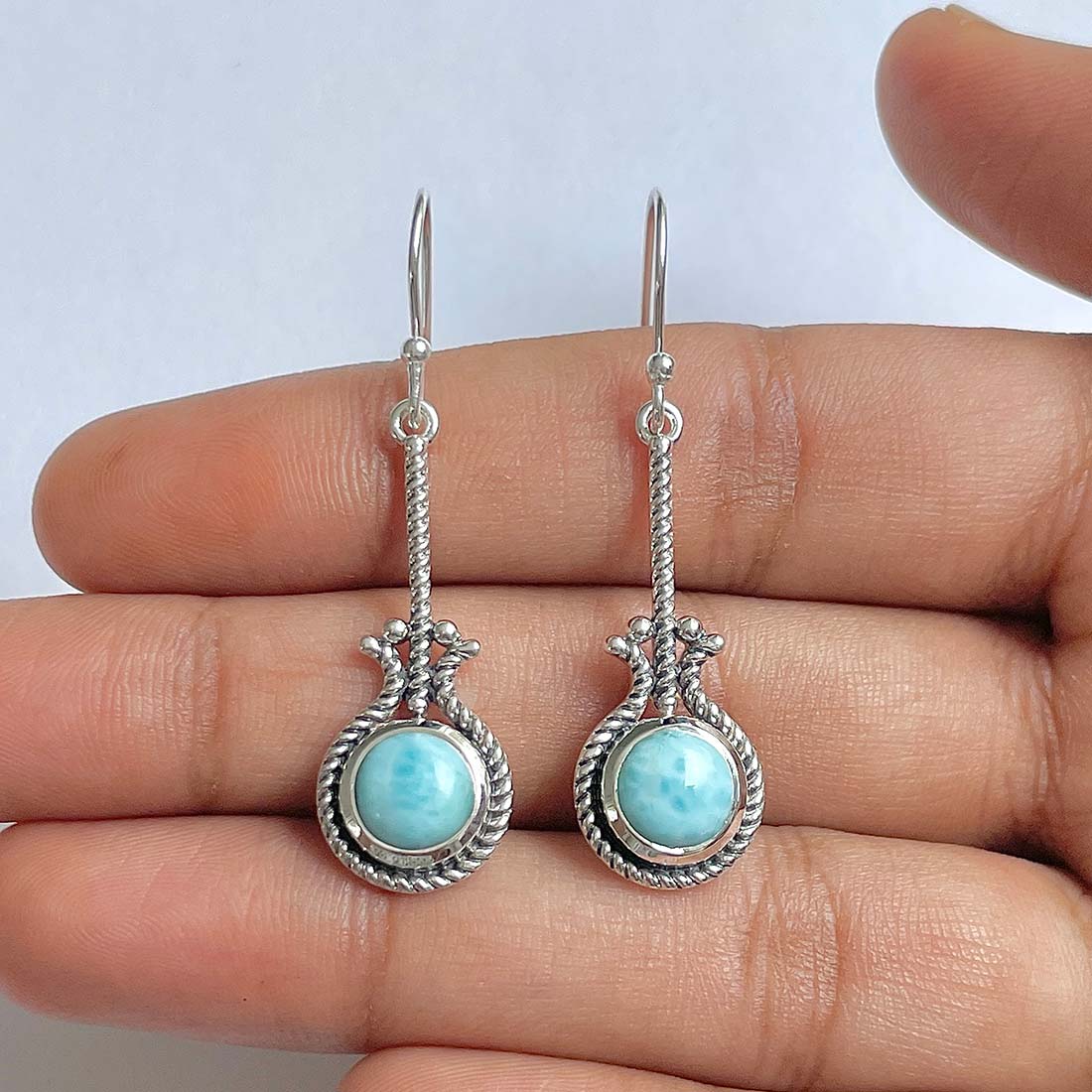 Larimar Earring-(LAR-RDE-148)