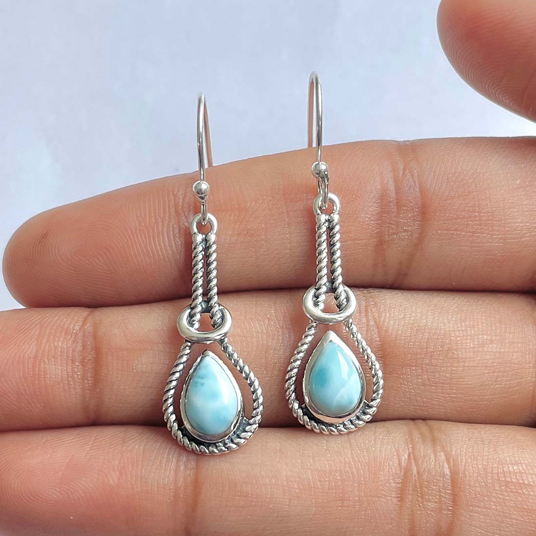Larimar Earring-(LAR-RDE-197)