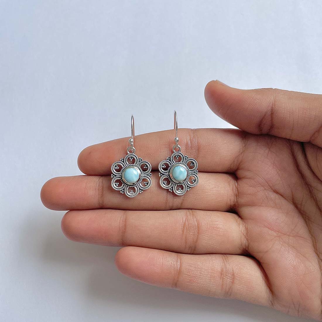 Larimar Earring-(LAR-RDE-204)