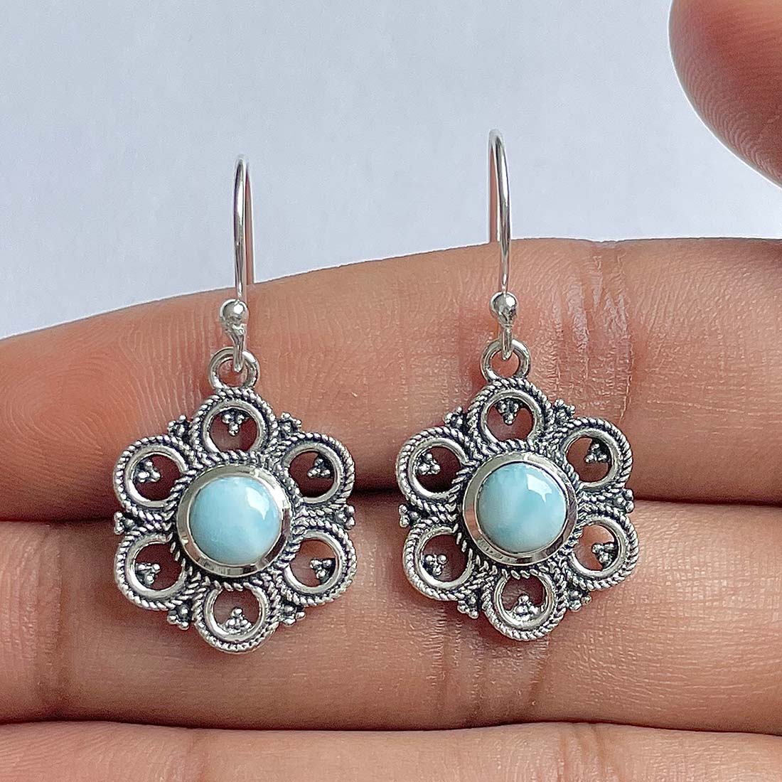 Larimar Earring-(LAR-RDE-204)
