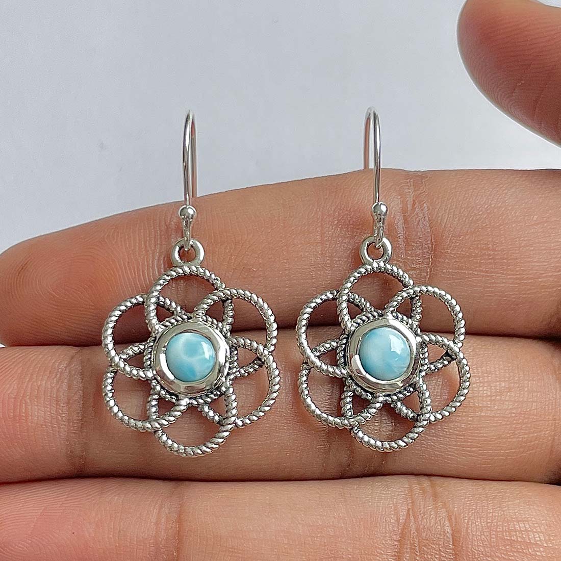Larimar Earring-(LAR-RDE-205)